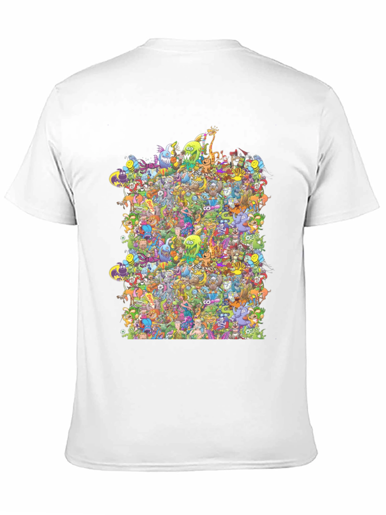 Black Fun Cartoon Character T-Shirt view 11