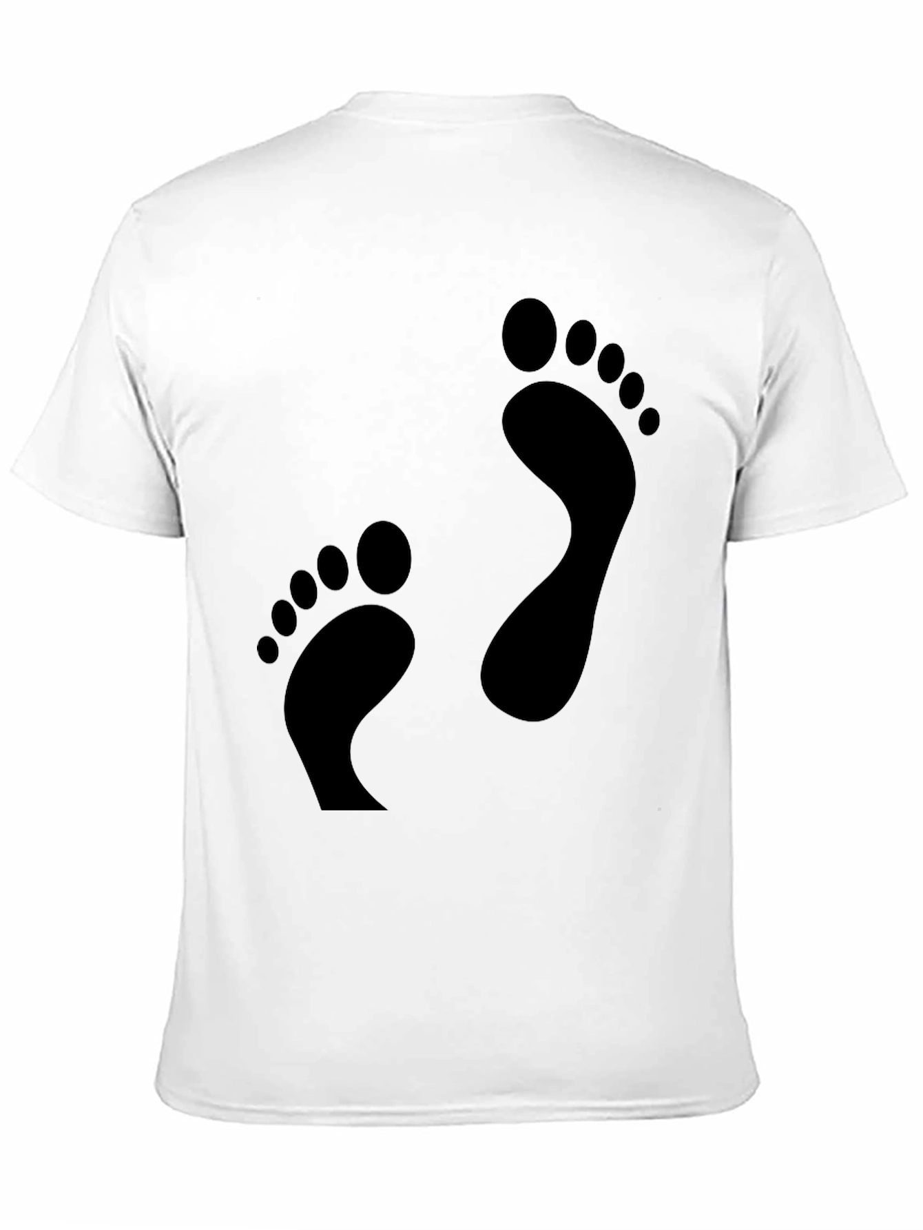 Black Footprint Black T-Shirt - Fun Casual Tee view 11