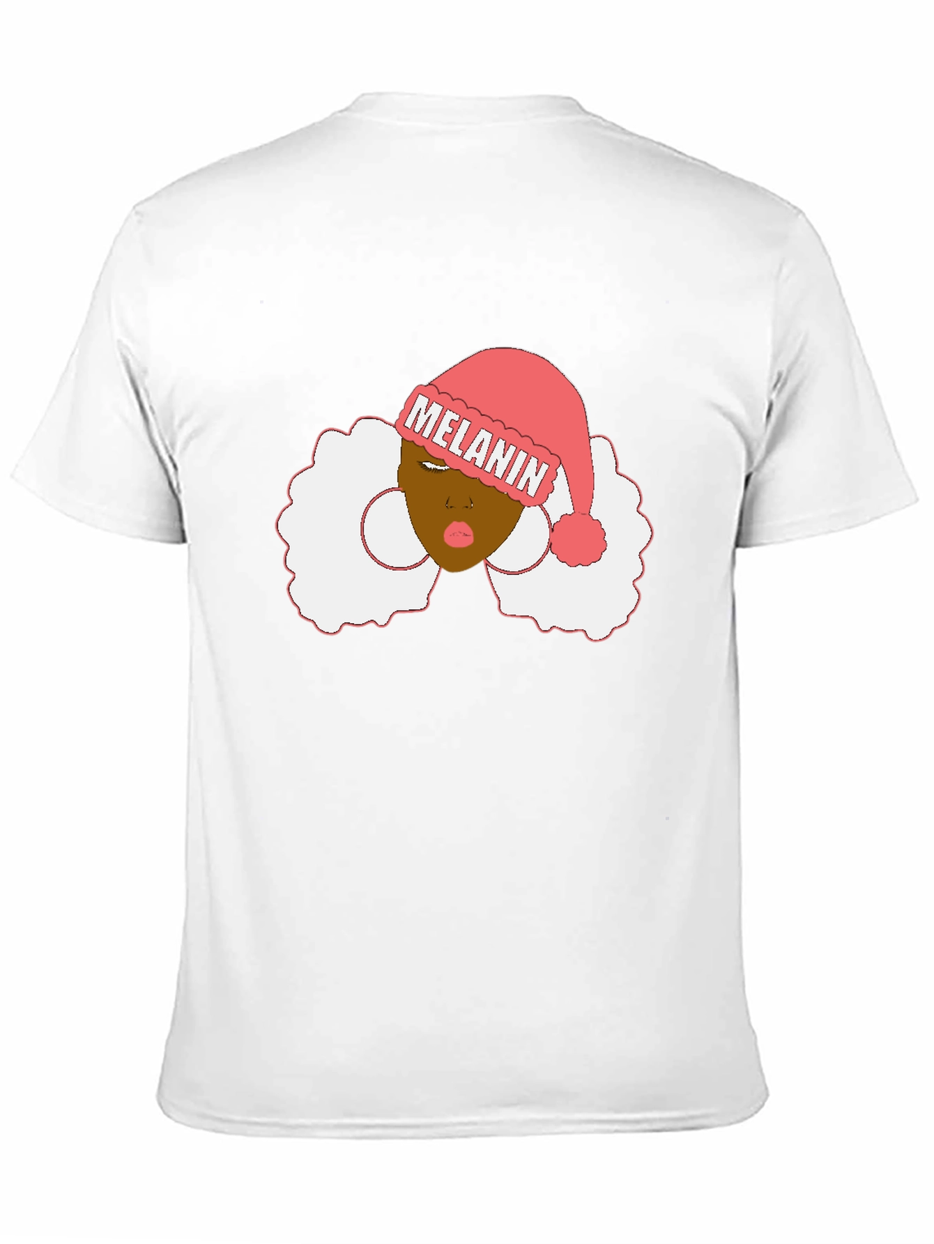Black Melanin Santa Hat Black Graphic Tee view 11