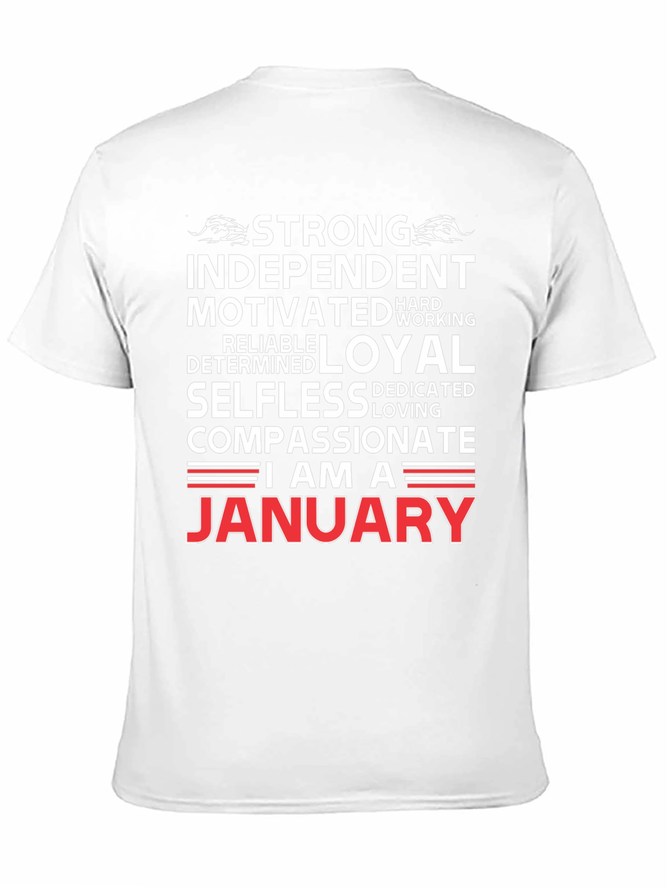 Black January Birthday T-Shirt - Strong, Loyal, Compassionate view 11