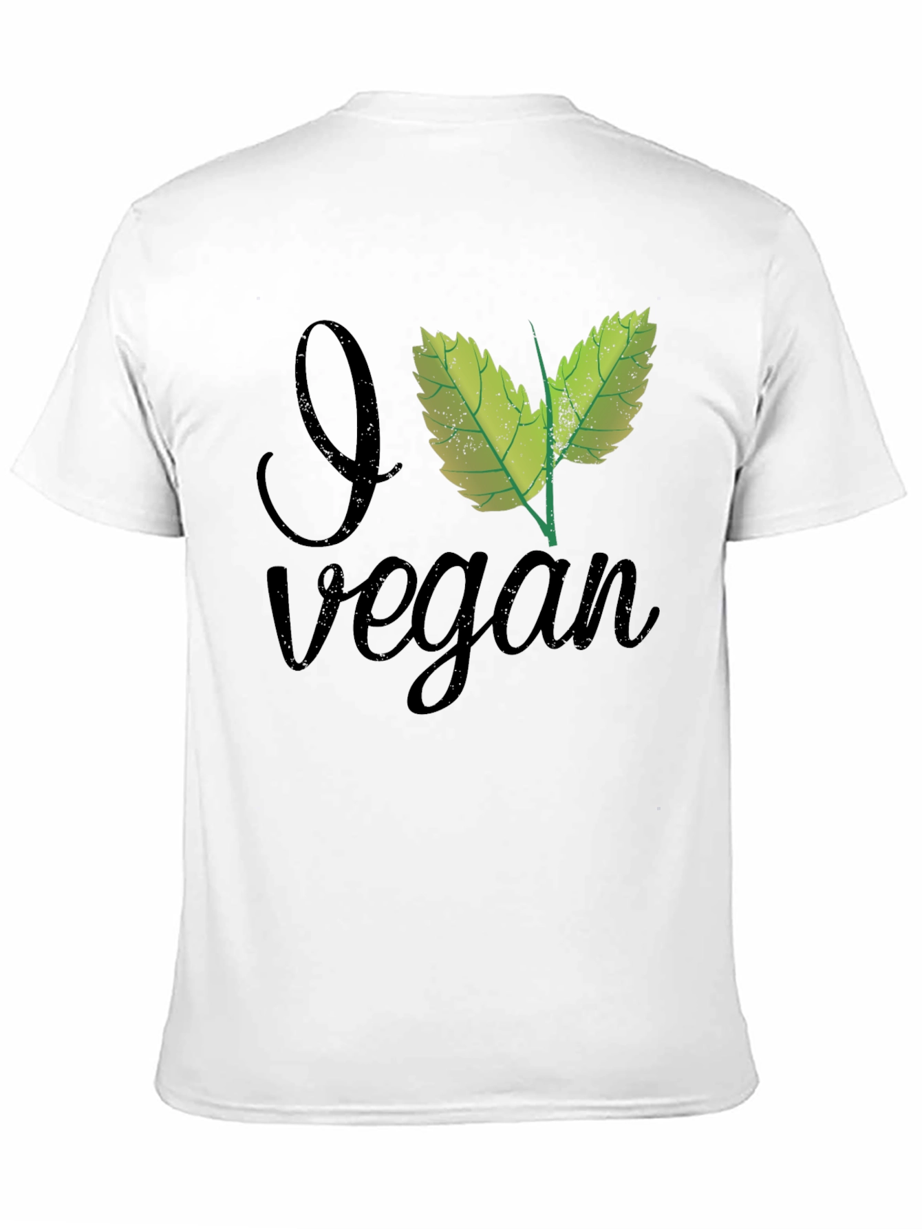 Black I Leaf Vegan T-Shirt - Black, Crew Neck view 11