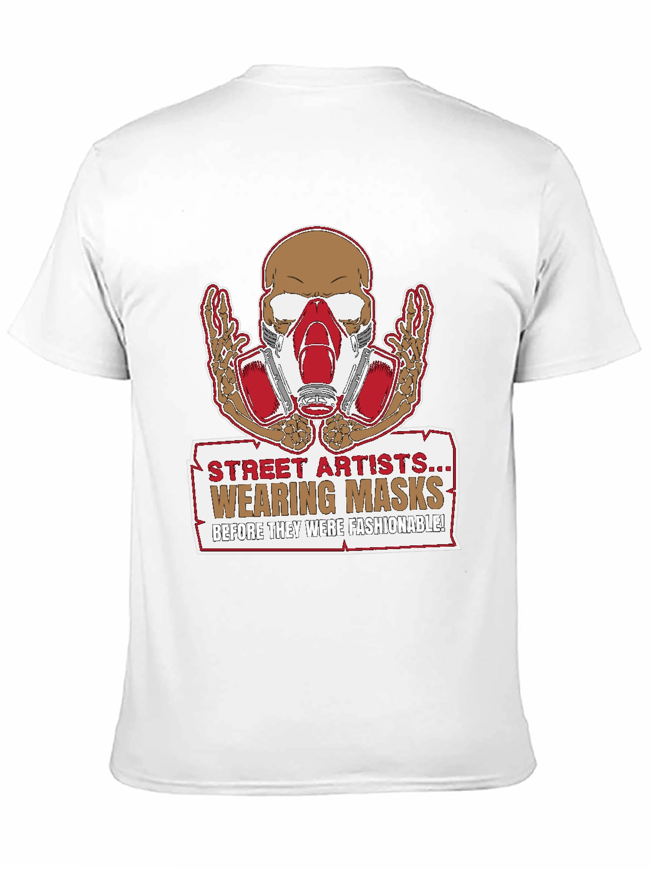 Street Artist Mask Skeleton Graphic T-Shirt - 11