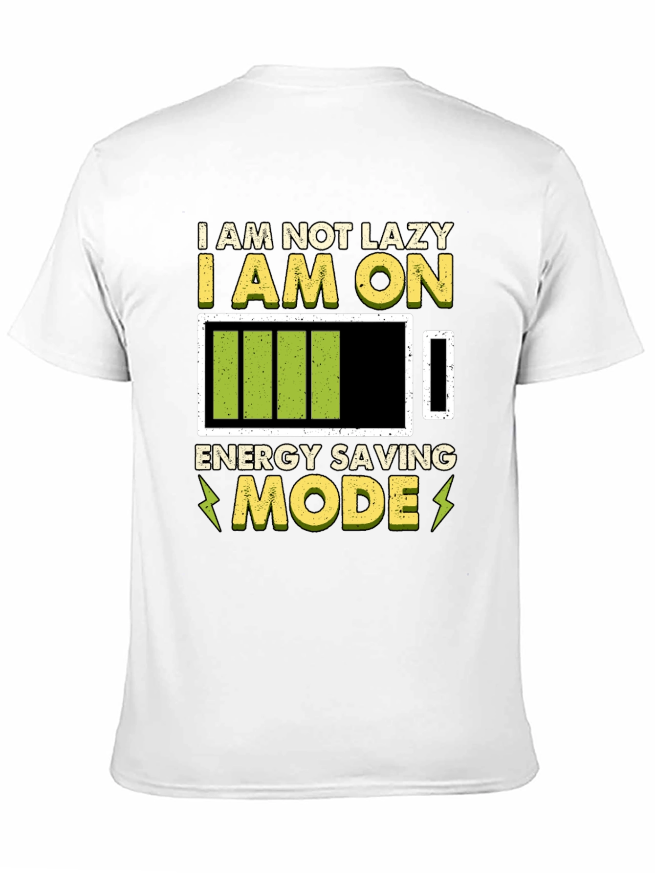 Black Energy Saving Mode Graphic Tee - Lazy Humor T-Shirt view 11