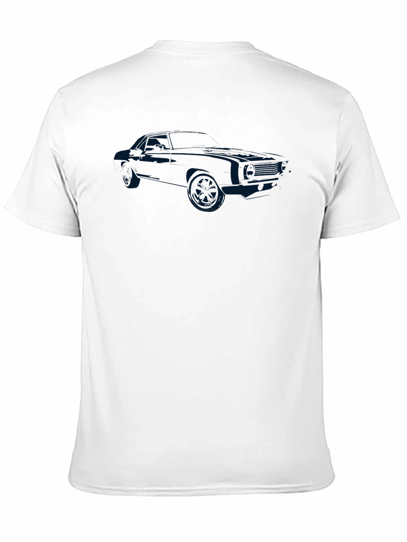 Black Men's Black T-Shirt with Car Silhouette Graphic view 11