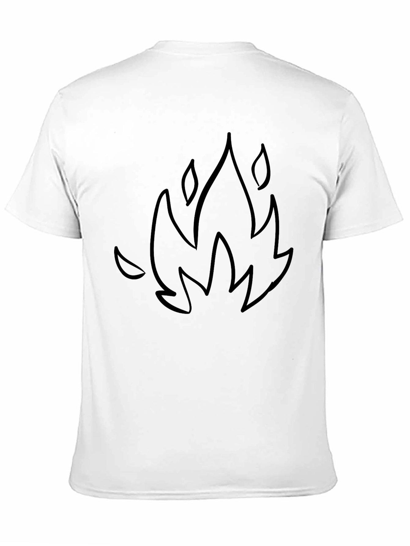 Black Black Graphic Tee - Fire Outline Design view 11