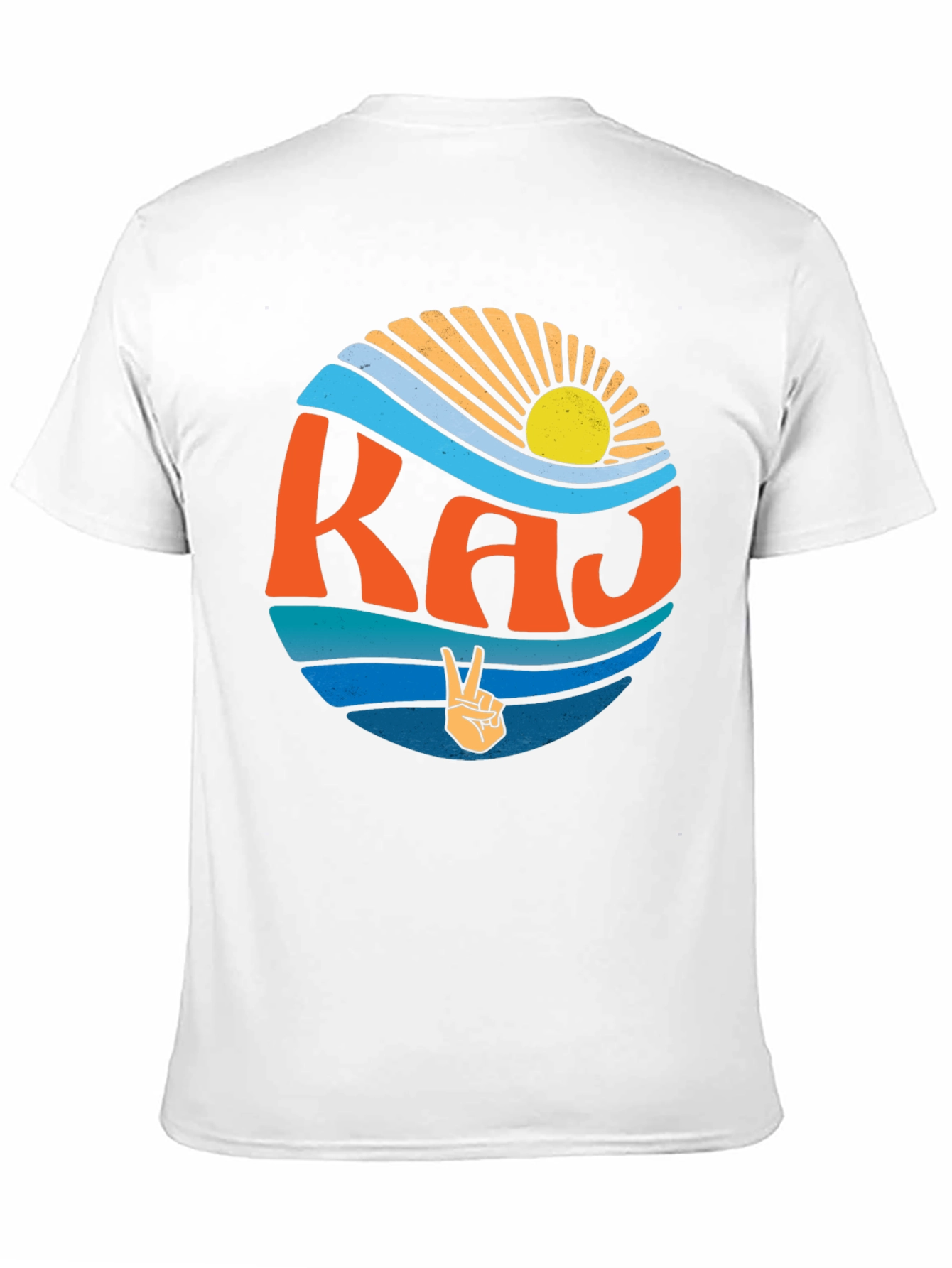 Retro 'RAJ' Graphic Tee - Vintage Style Black T-Shirt - 11