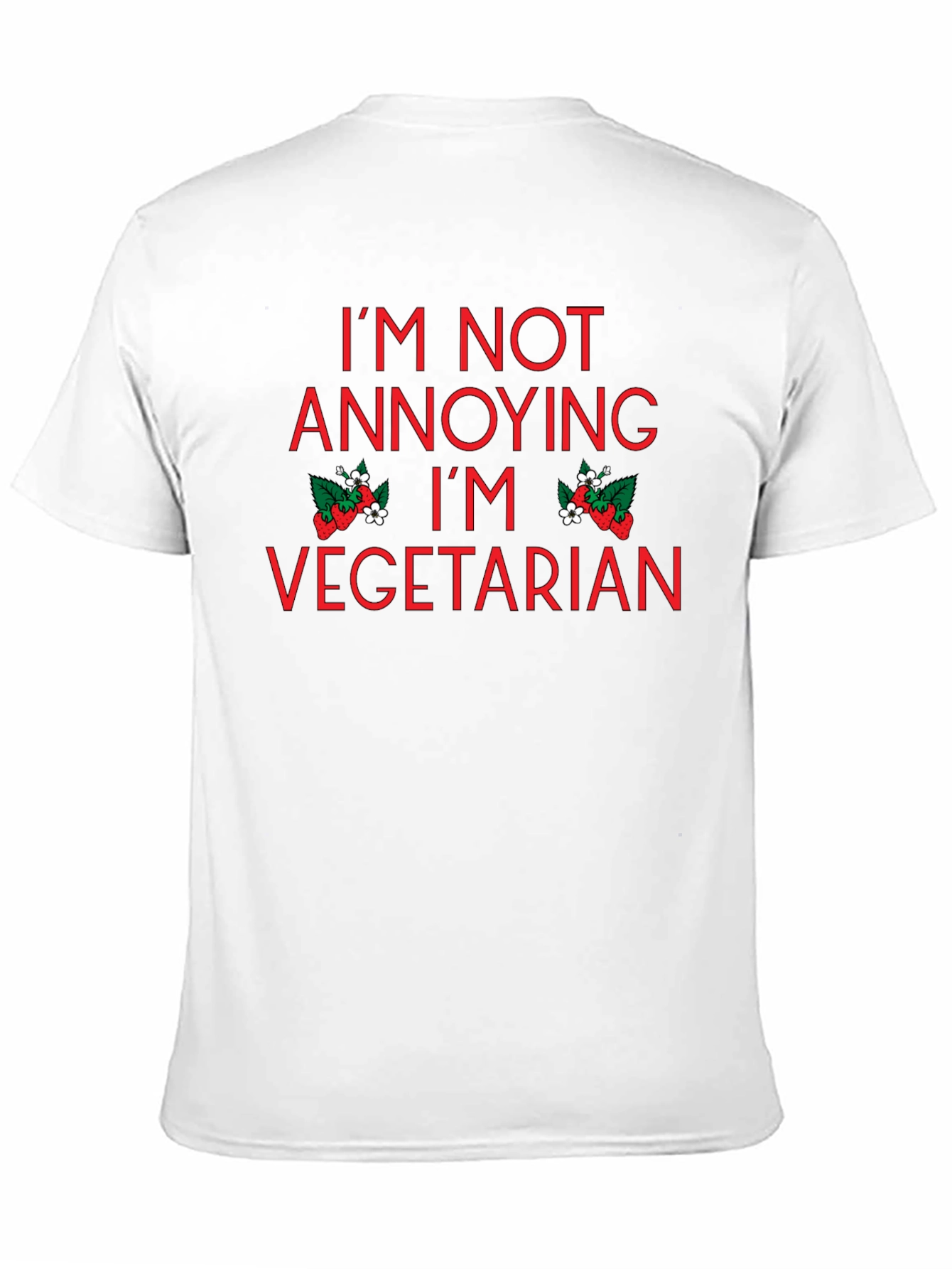 Black Vegetarian T-Shirt - "I'm Not Annoying, I'm Vegetarian" view 11