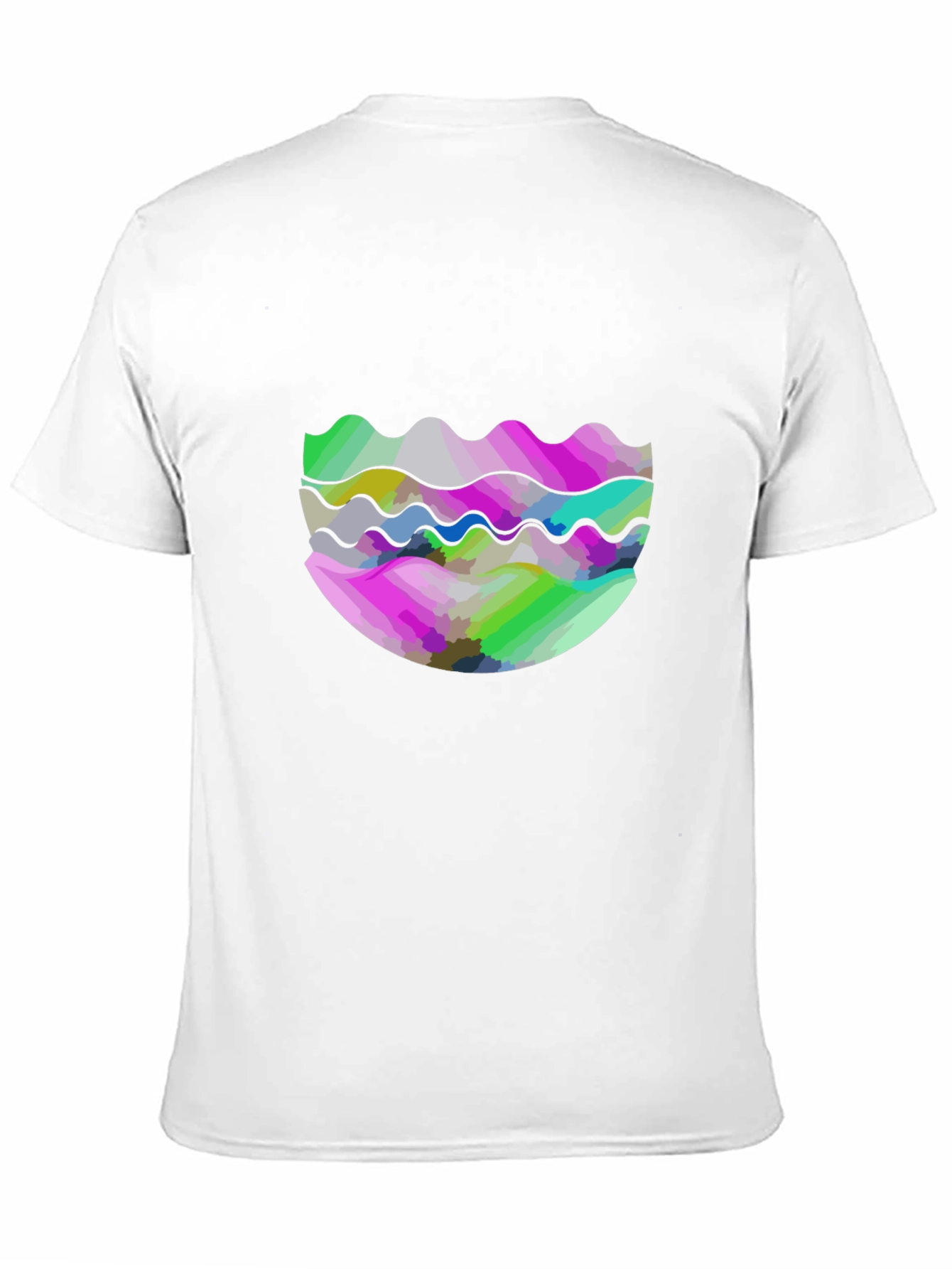 Black Abstract Wave Graphic Tee - Modern Design view 11