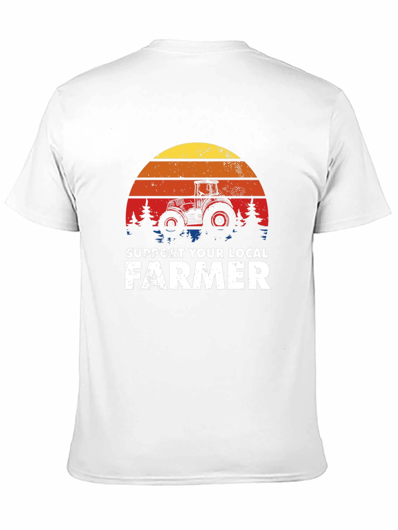 Black Support Local Farmer Tractor Graphic Tee - Retro Style view 11