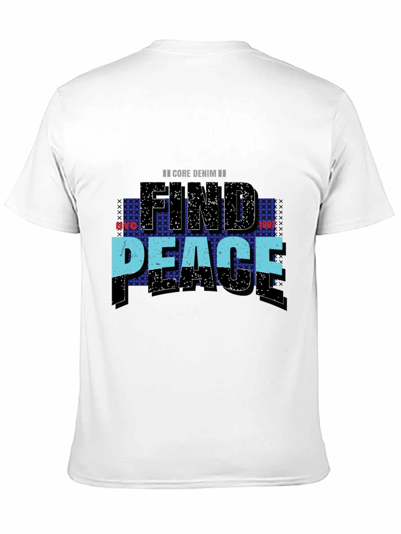 Black Find Peace Core Denim Graphic Tee view 11