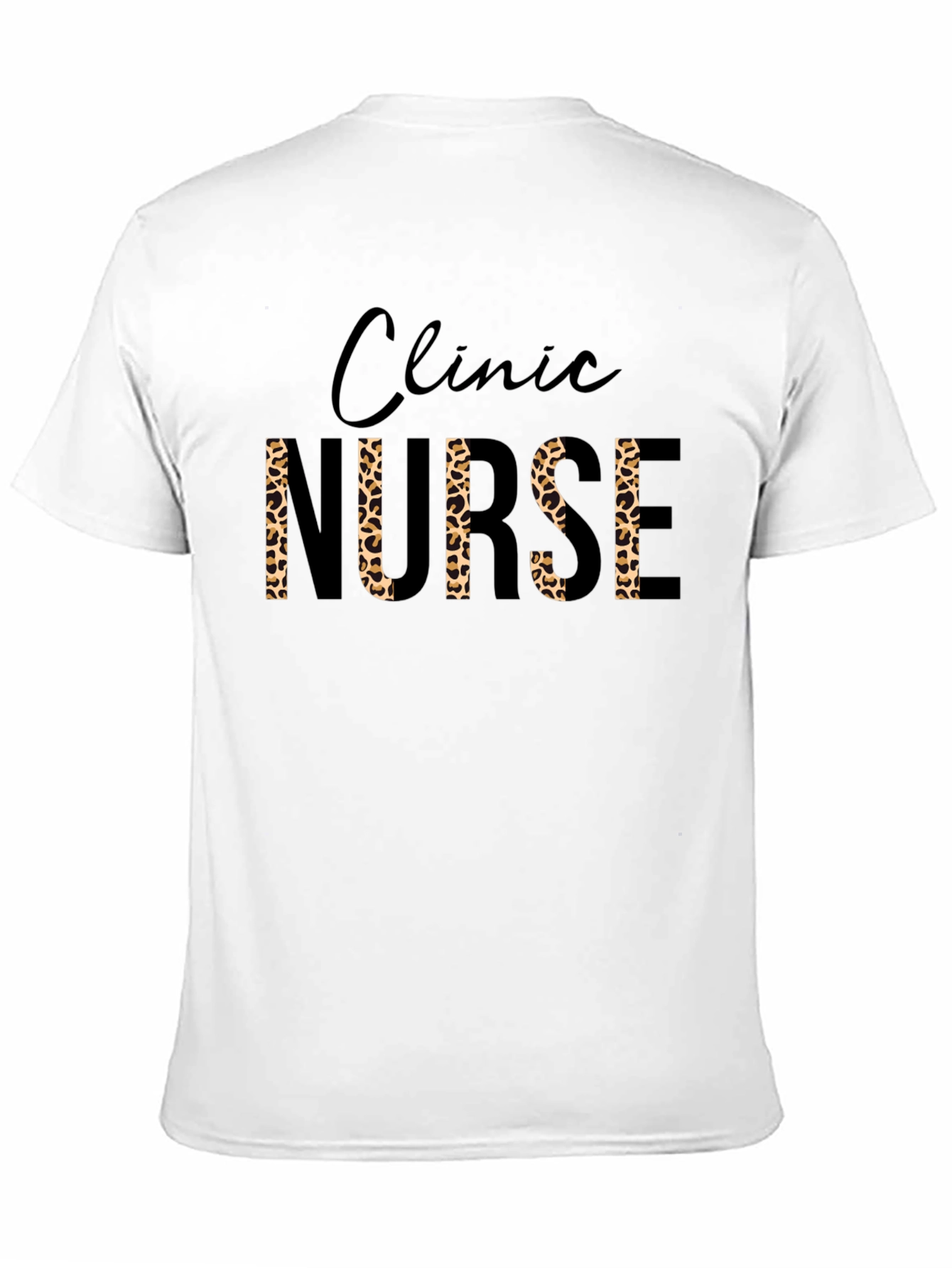 Black Clinic Nurse Leopard Print T-Shirt view 11