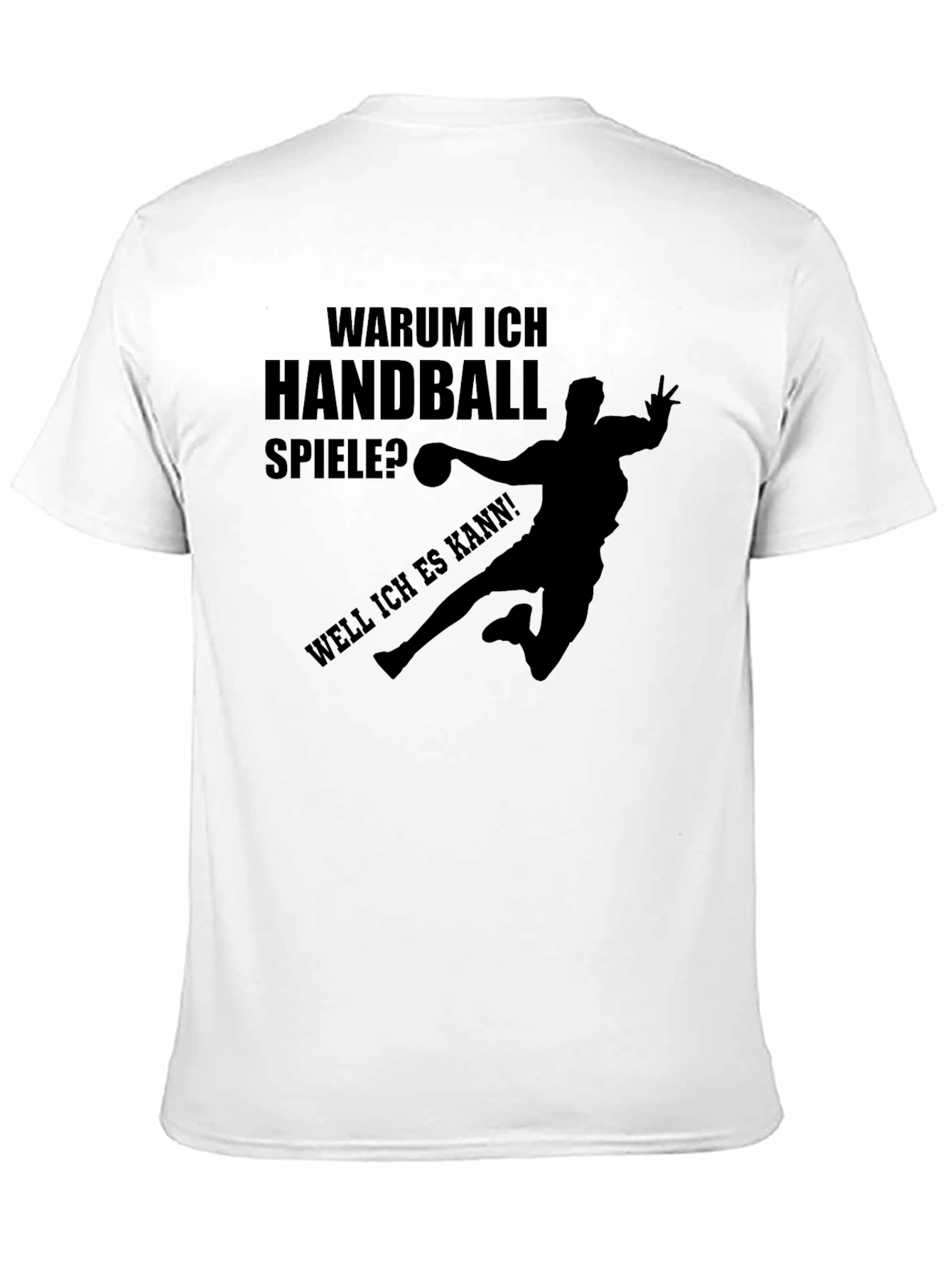 Black Handball Player Graphic T-Shirt - Fun German Slogan Tee view 11