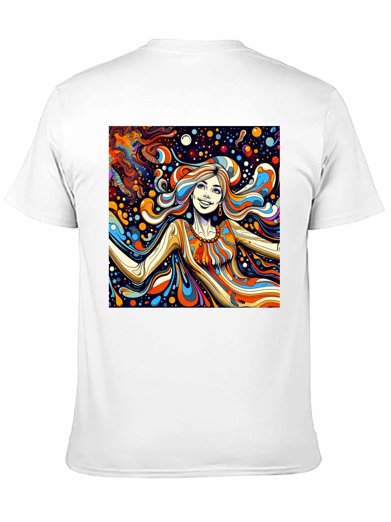 Black Psychedelic Art Tee: Vibrant Retro Style view 11