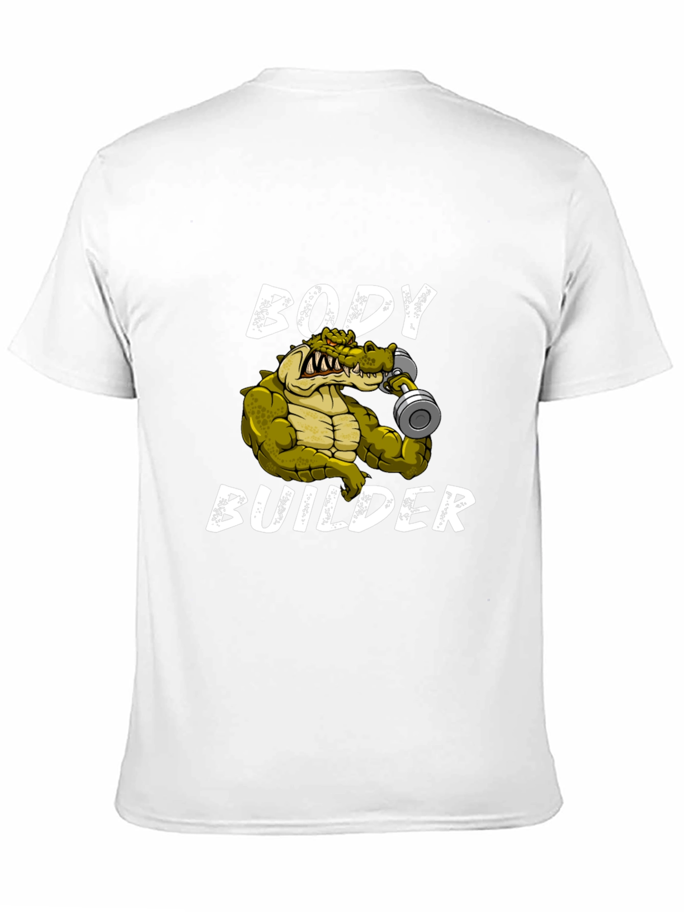 Black Body Builder Crocodile T-Shirt - Funny Gym Tee view 11
