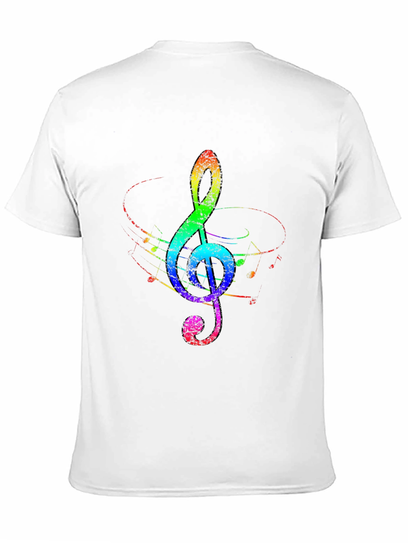 Black Rainbow Treble Clef Black T-Shirt view 11