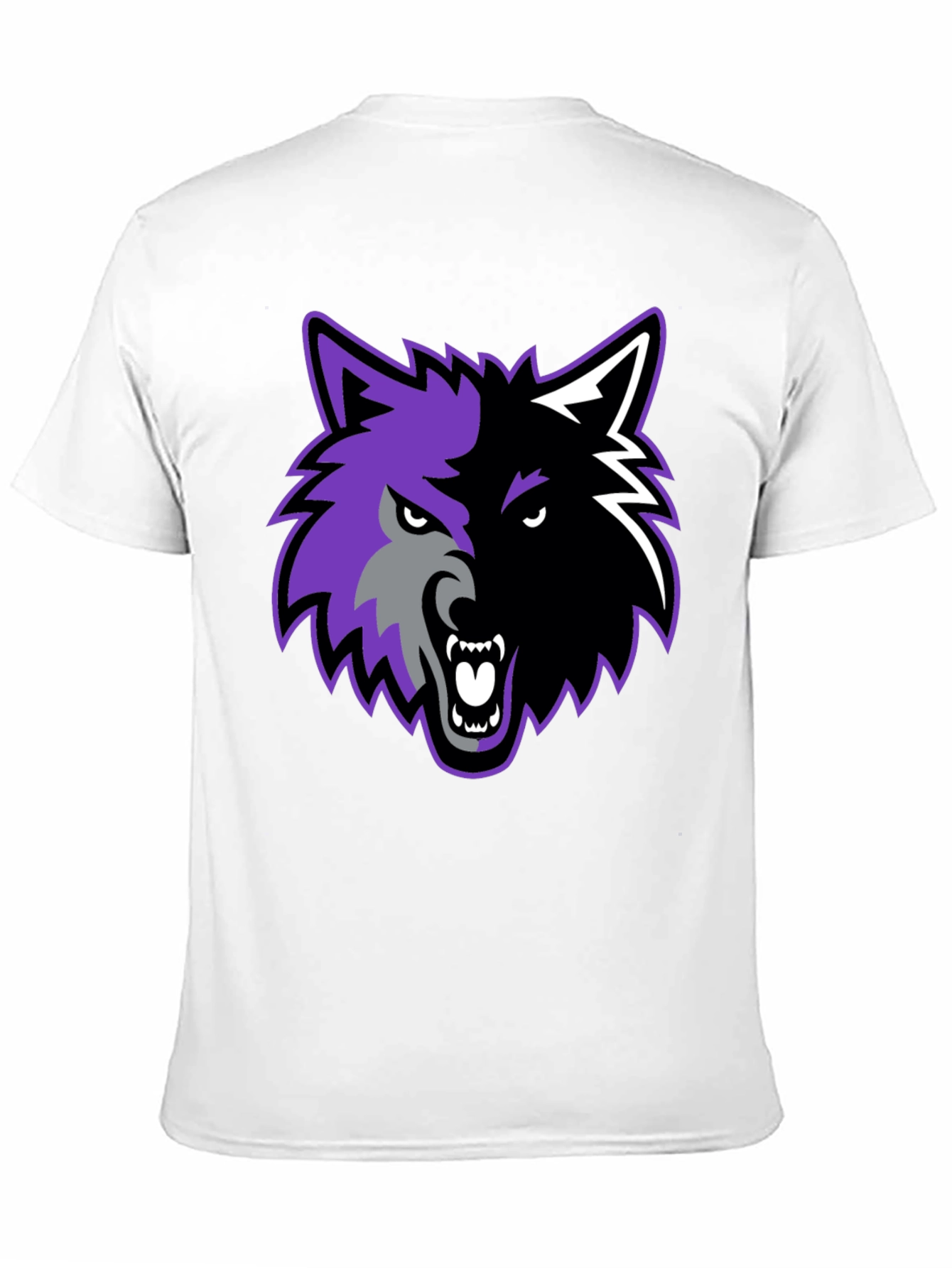 Black Two-Tone Wolf Graphic Tee view 11