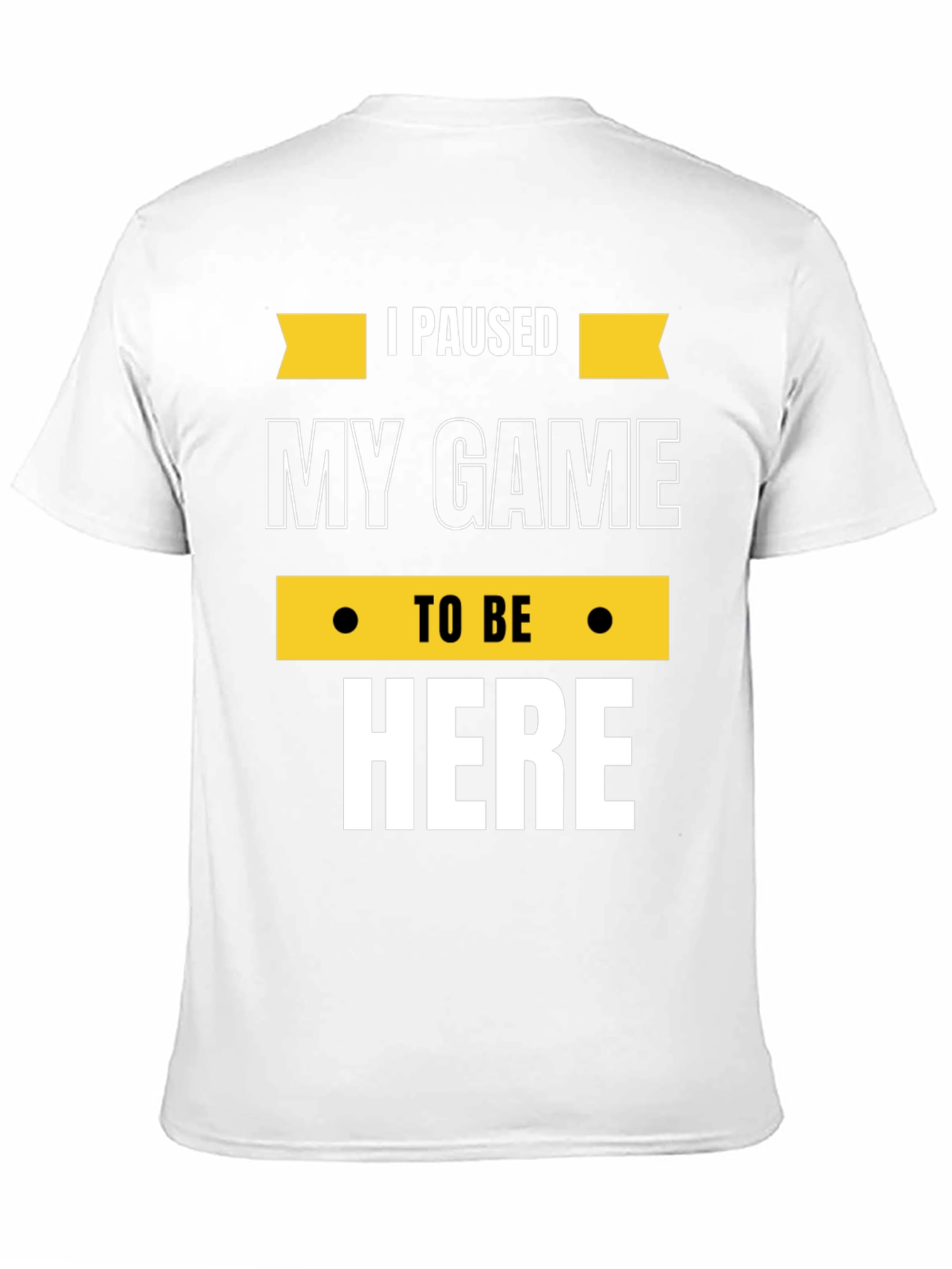 Black Gamer Tee: "I Paused My Game to Be Here" - Black Cotton T-Shirt view 11