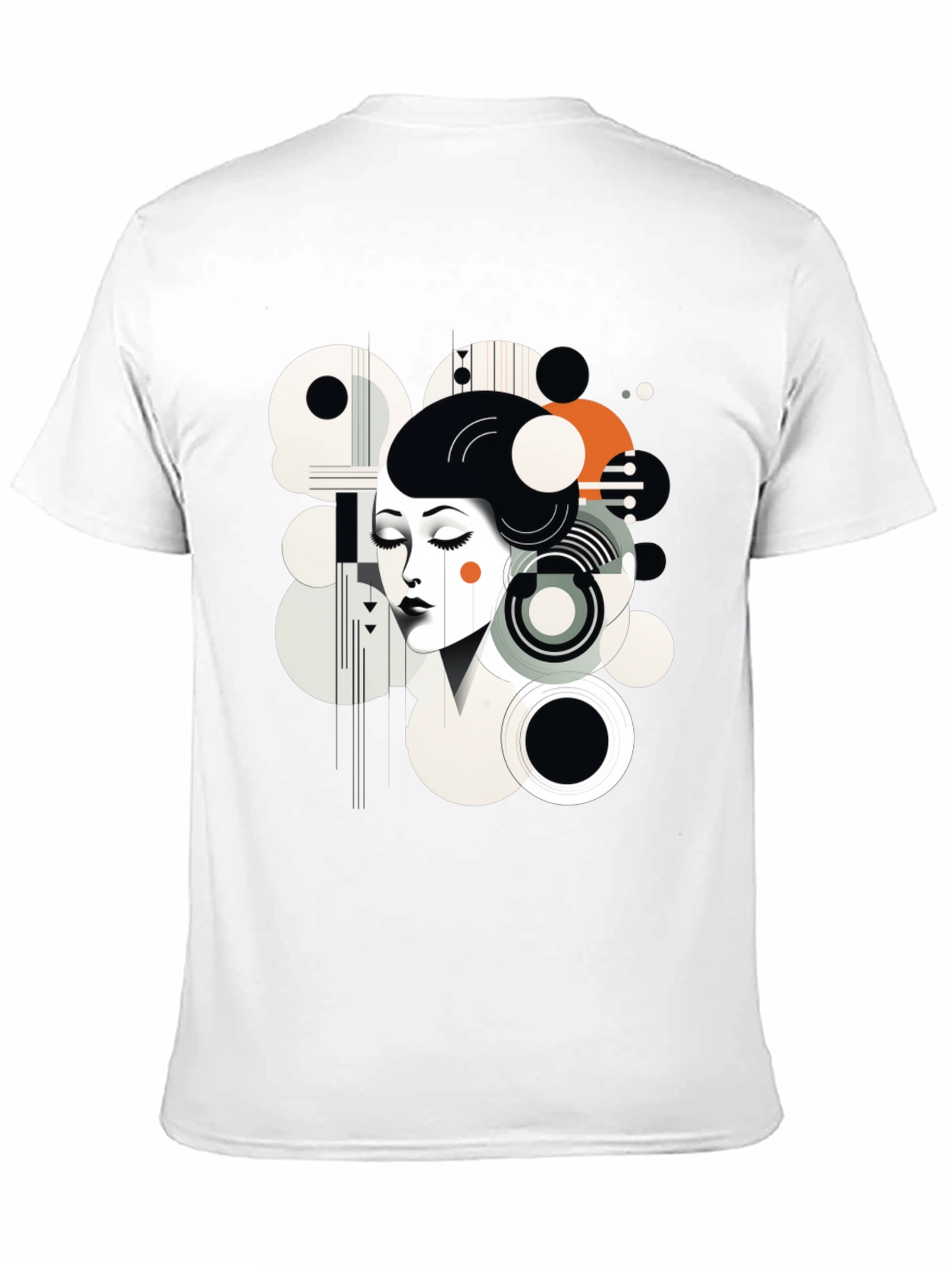 Black Abstract Woman Graphic Black Tee view 11