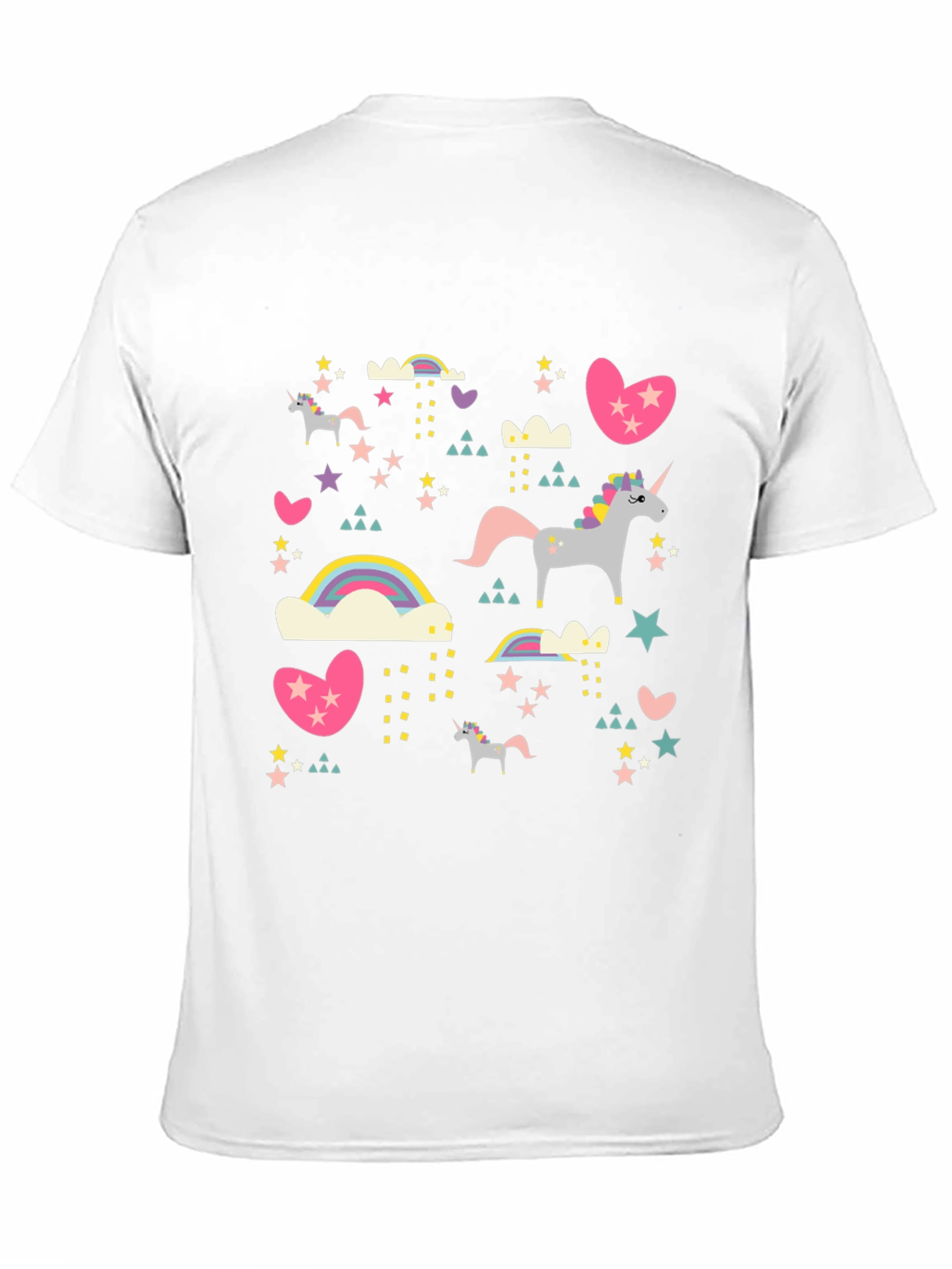 Black Unicorn & Rainbow Print Black T-Shirt view 11