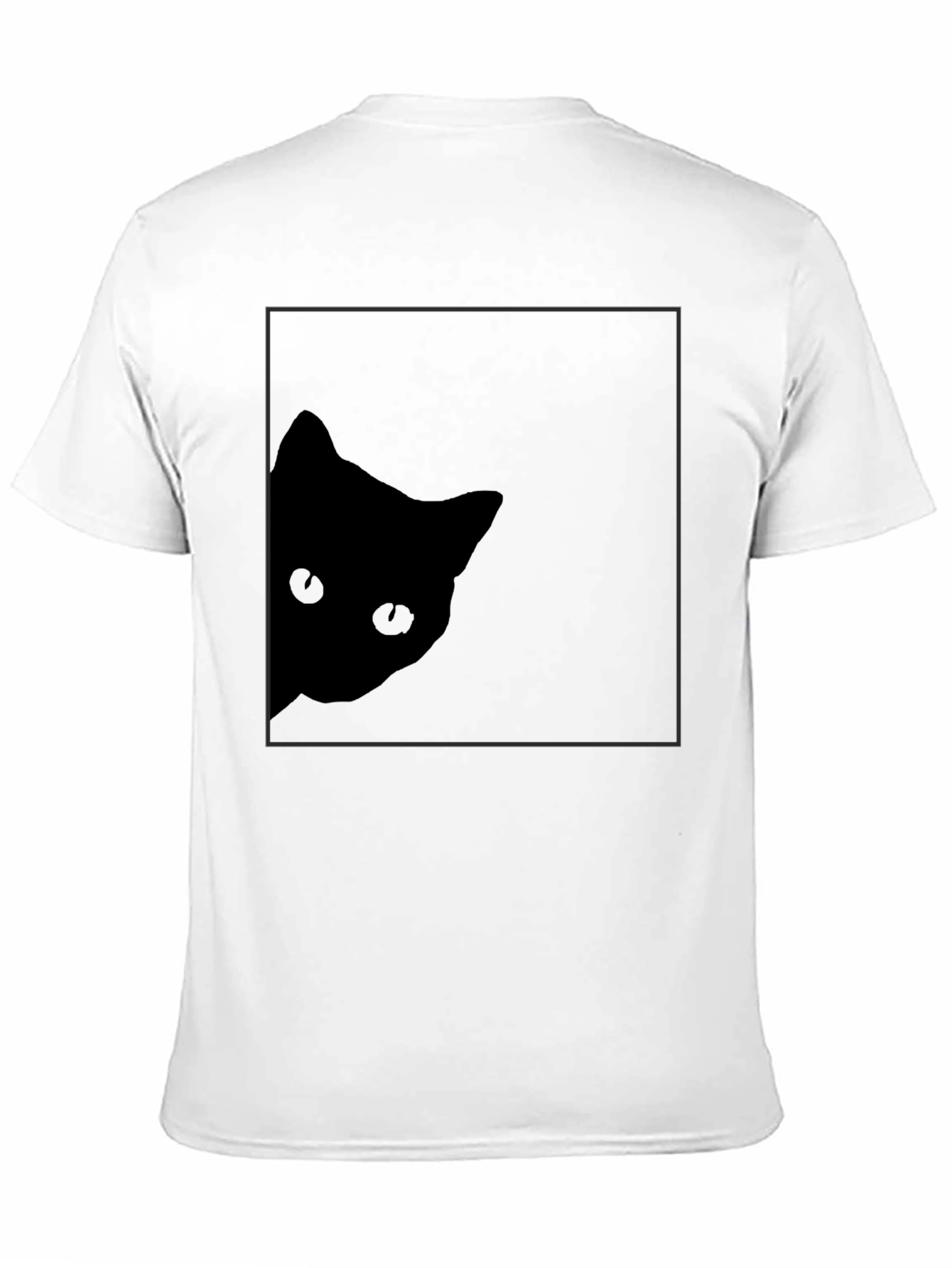 Black Stealthy Cat Black T-Shirt: Peek-a-Boo Style view 11