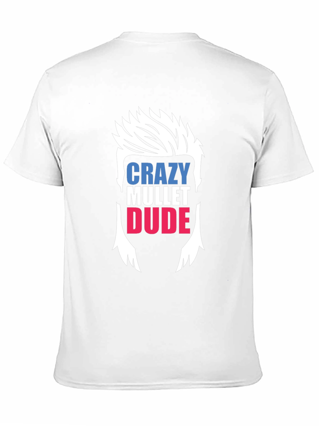 Black Crazy Mullet Dude Graphic T-Shirt view 11