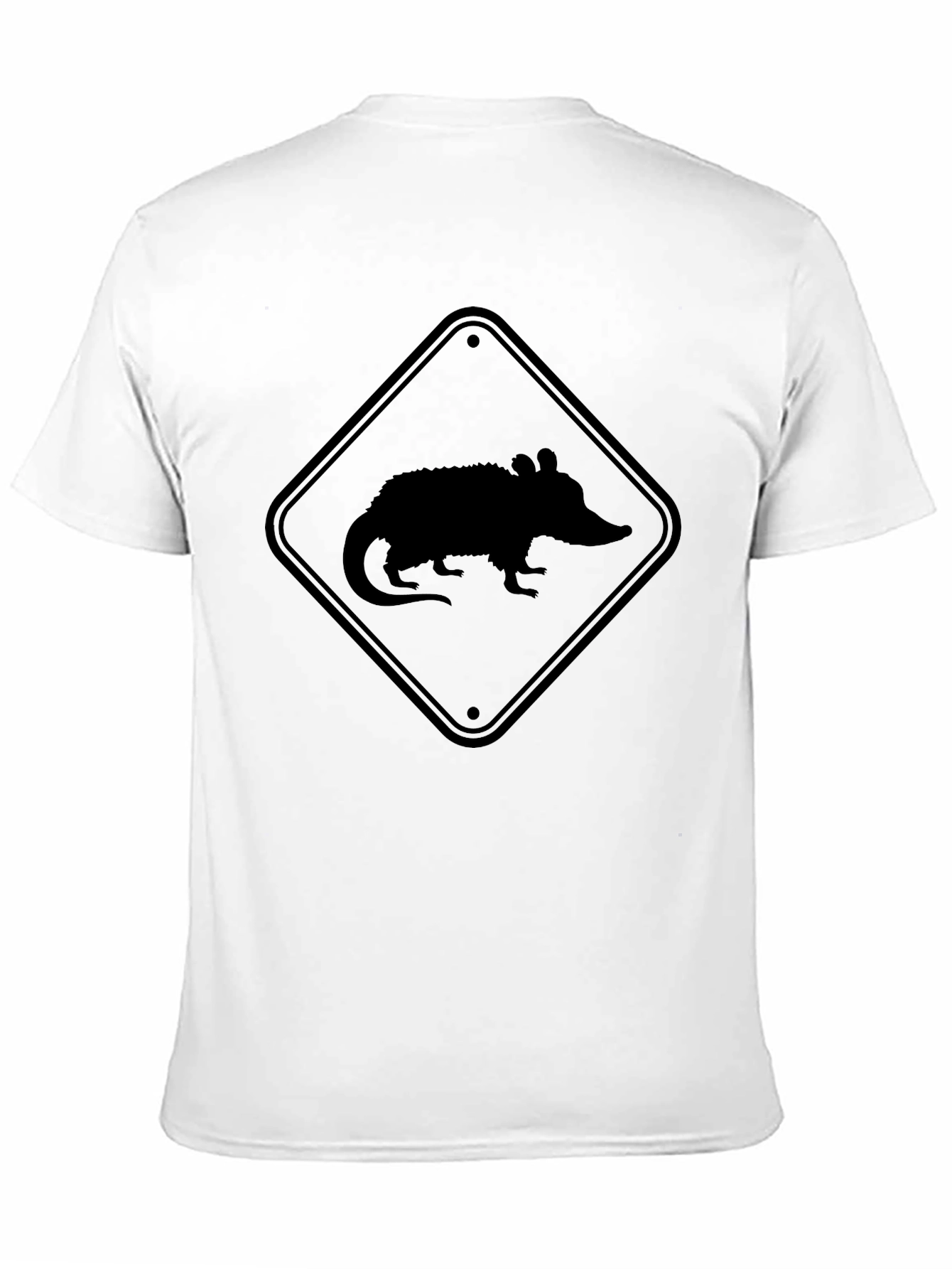 Black Opossum Crossing Black T-Shirt view 11
