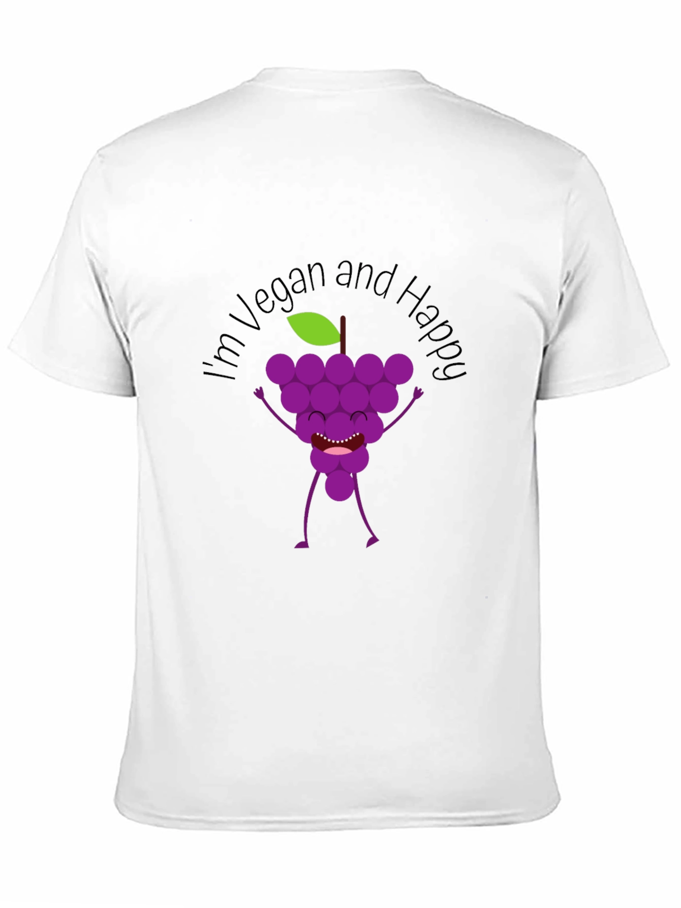 Black Vegan and Happy Grape Graphic T-Shirt - Unisex view 11