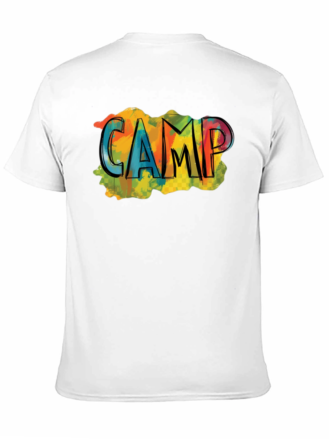 Black Colorful "CAMP" Graphic Black T-Shirt view 11