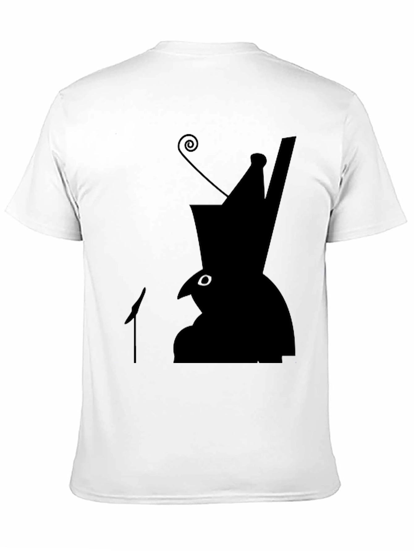 Black Silhouette Hat Bird T-Shirt view 11