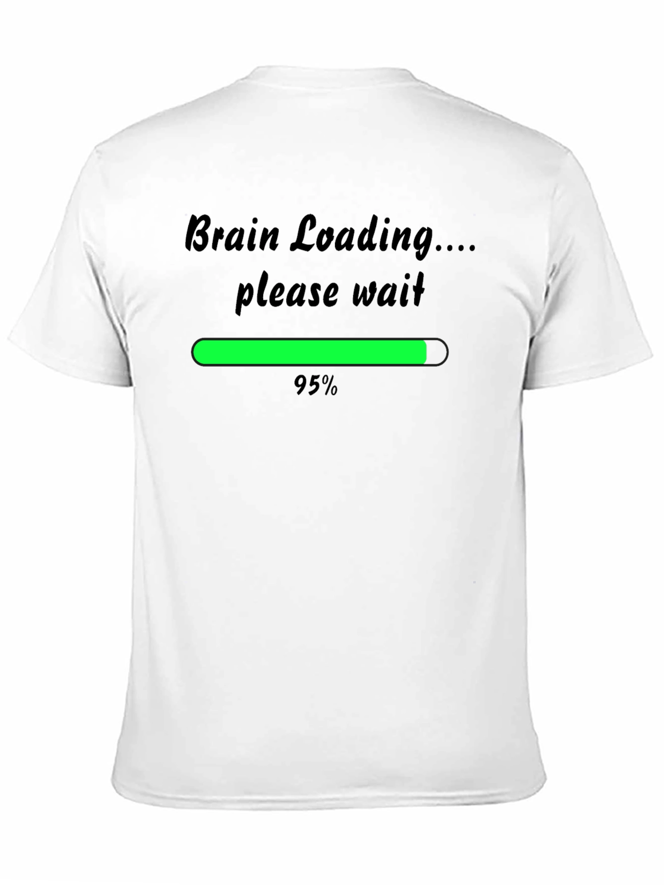 Black Brain Loading Funny Men's T-Shirt - Black view 11