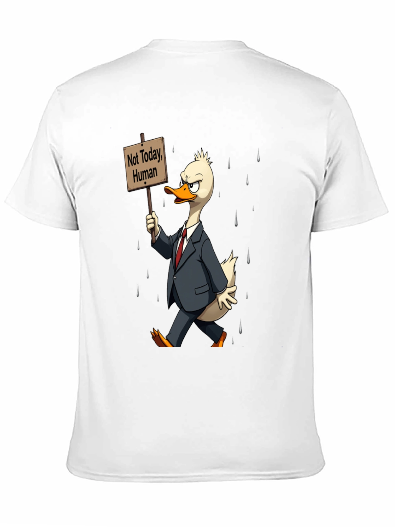 Black Not Today Human T-Shirt - Funny Duck Protest view 11