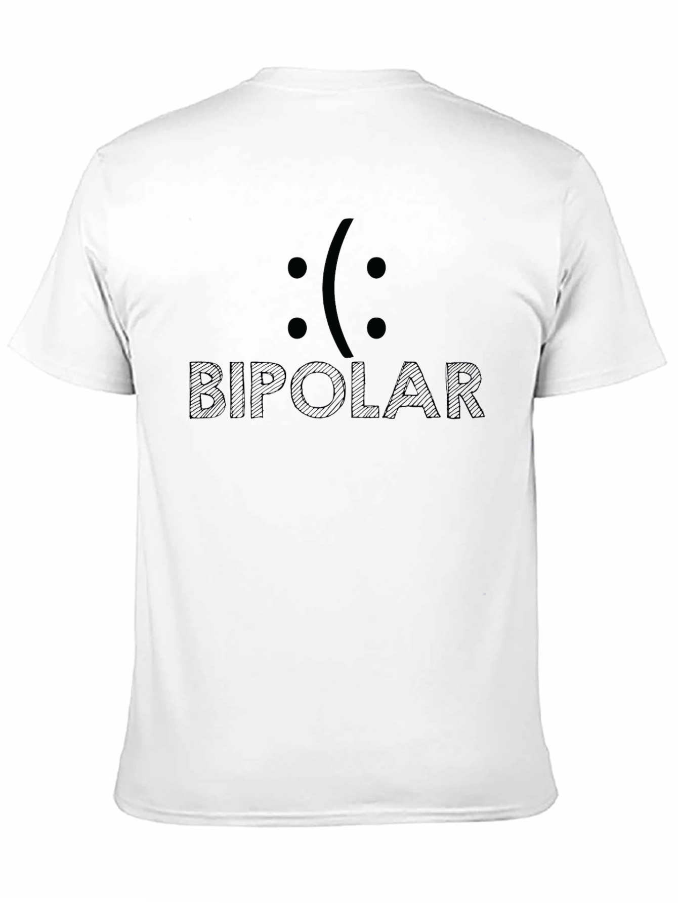 Black Bipolar Smiley Face Graphic T-Shirt - Unisex Casual Tee view 11