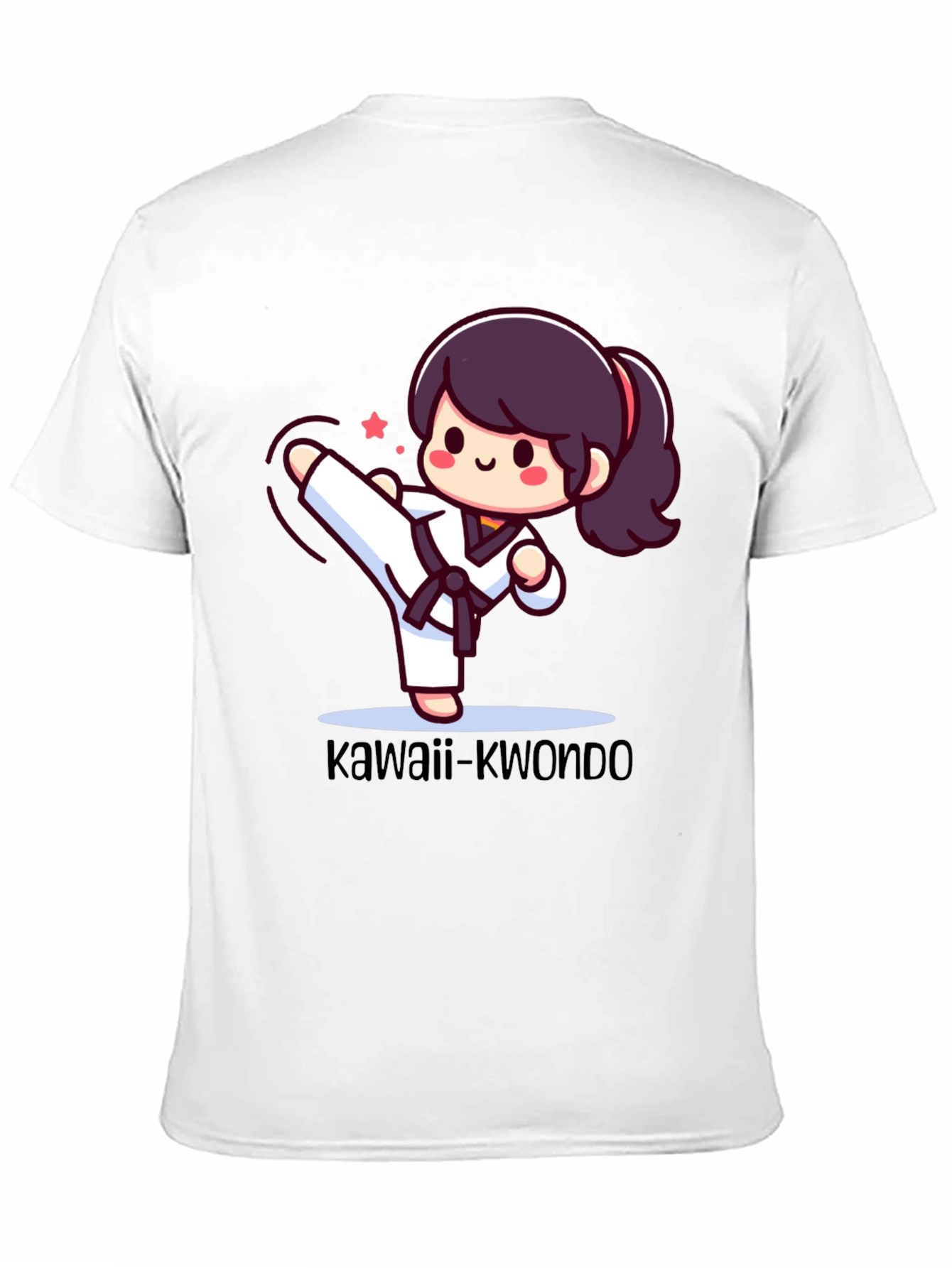 Black Kawaii Kwondo Black T-Shirt view 11