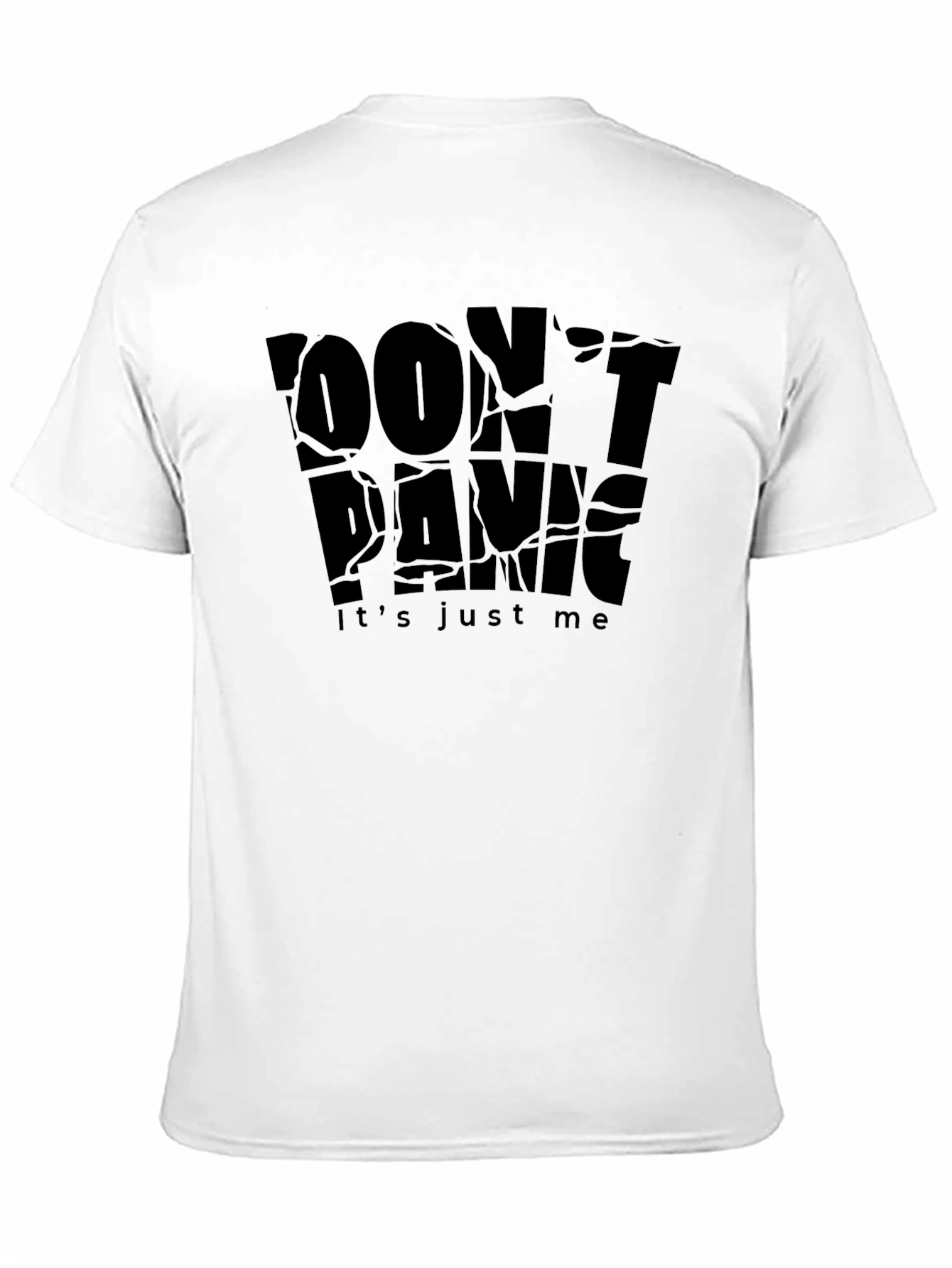 Black Don't Panic Graphic Black T-Shirt view 11