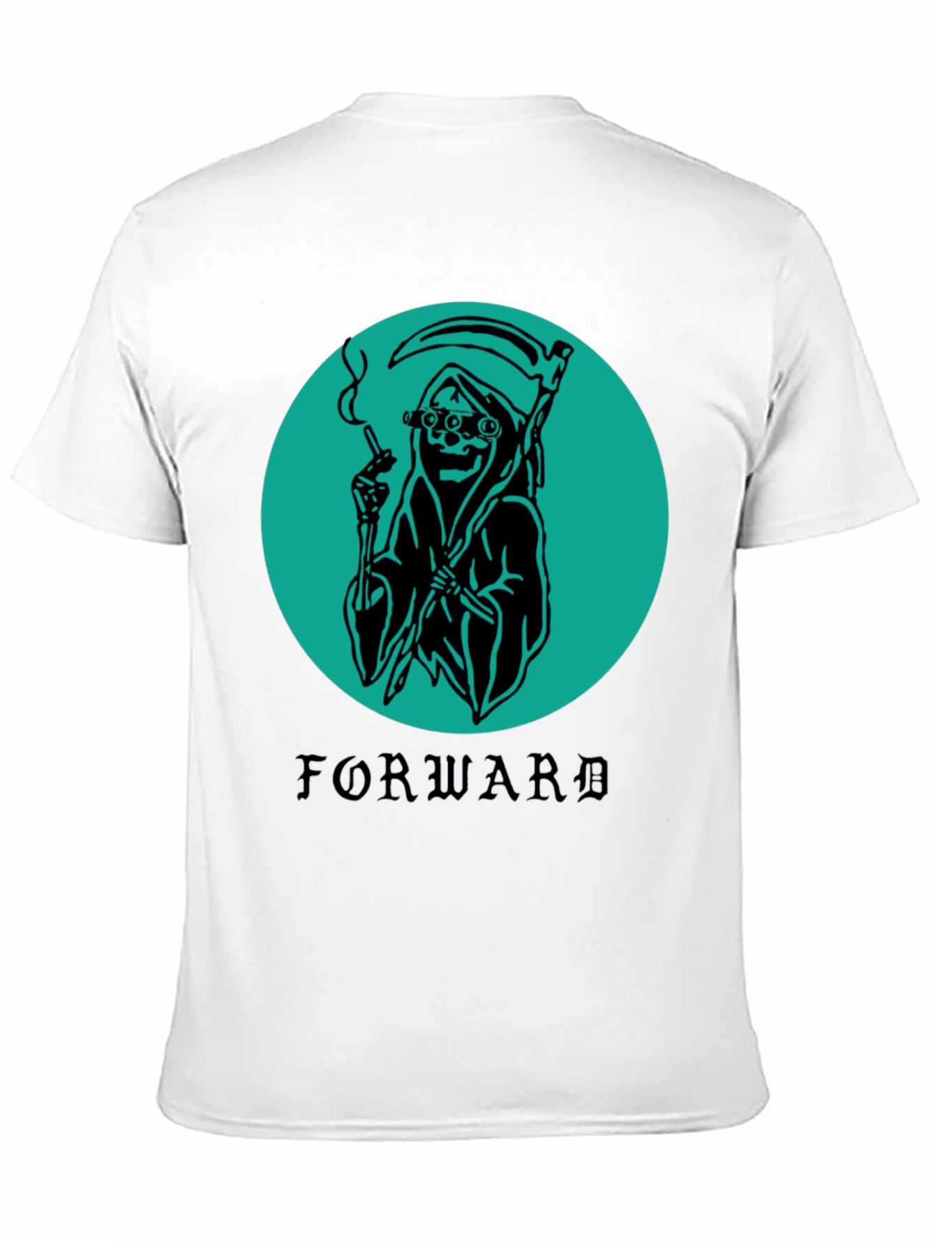 Black Smoking Grim Reaper Graphic T-Shirt view 11