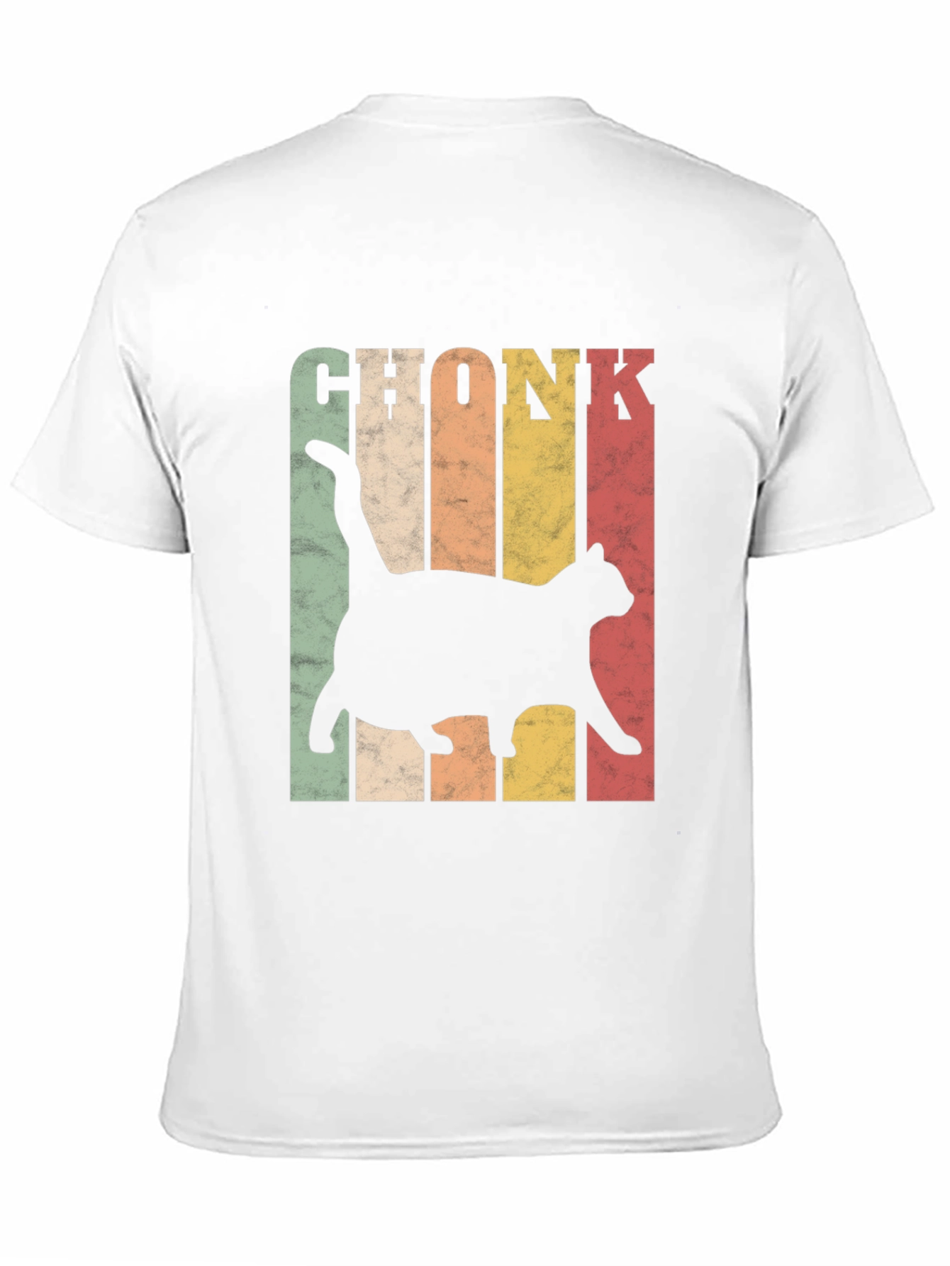 Black Chonk Cat Retro Style T-Shirt view 11