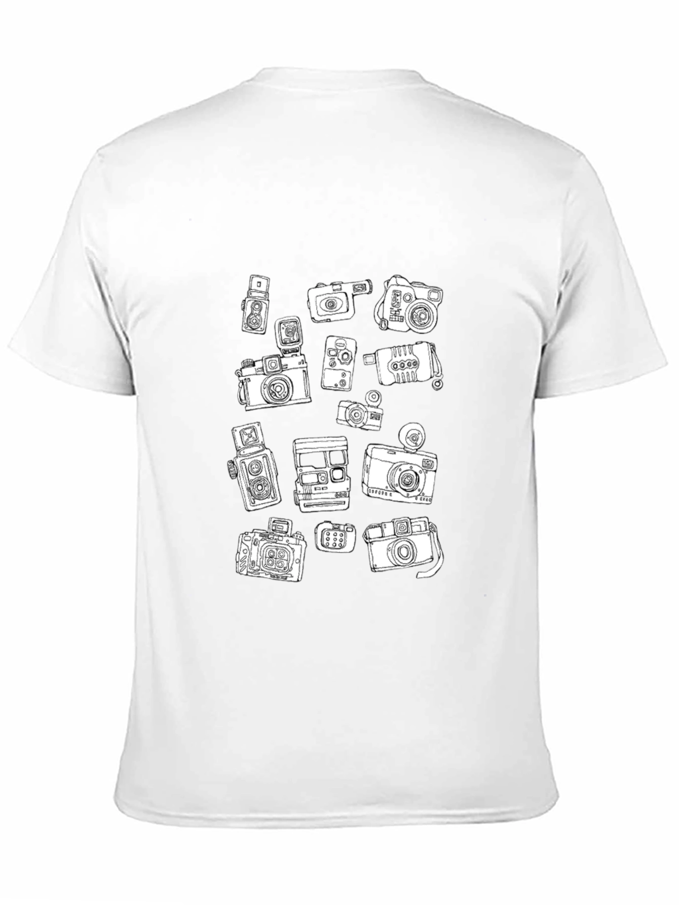 Black Camera Print Black T-Shirt view 11