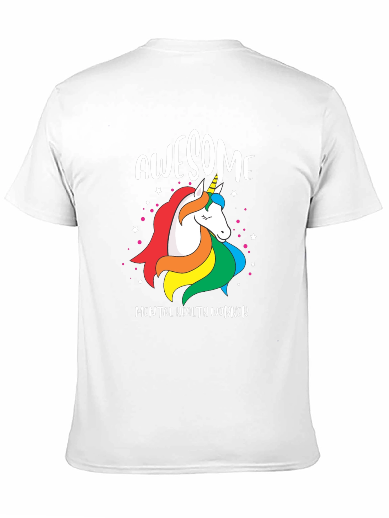 Black Awesome Mental Health Worker Unicorn T-Shirt view 11