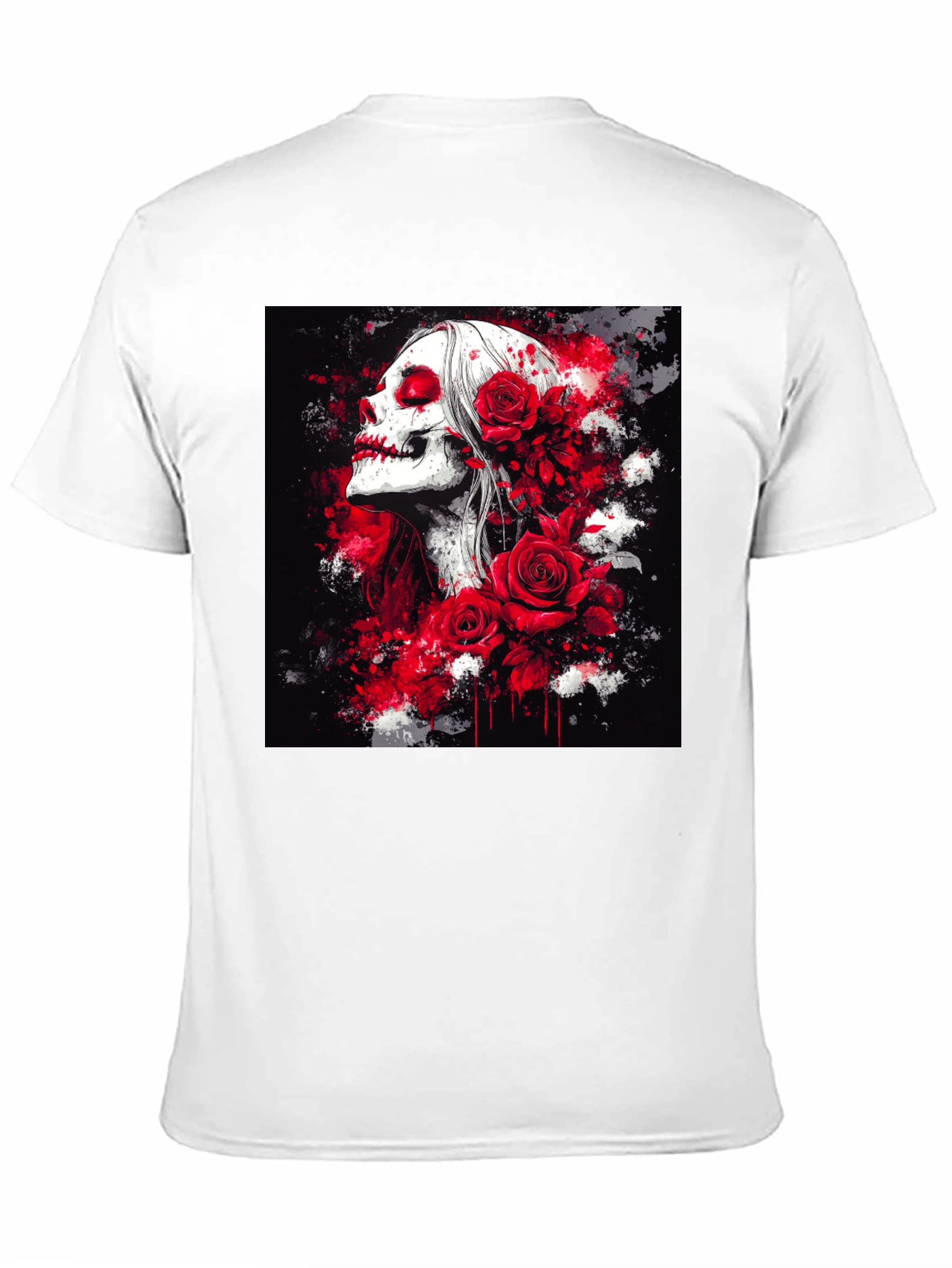 Black Skull & Roses Graphic Tee view 11