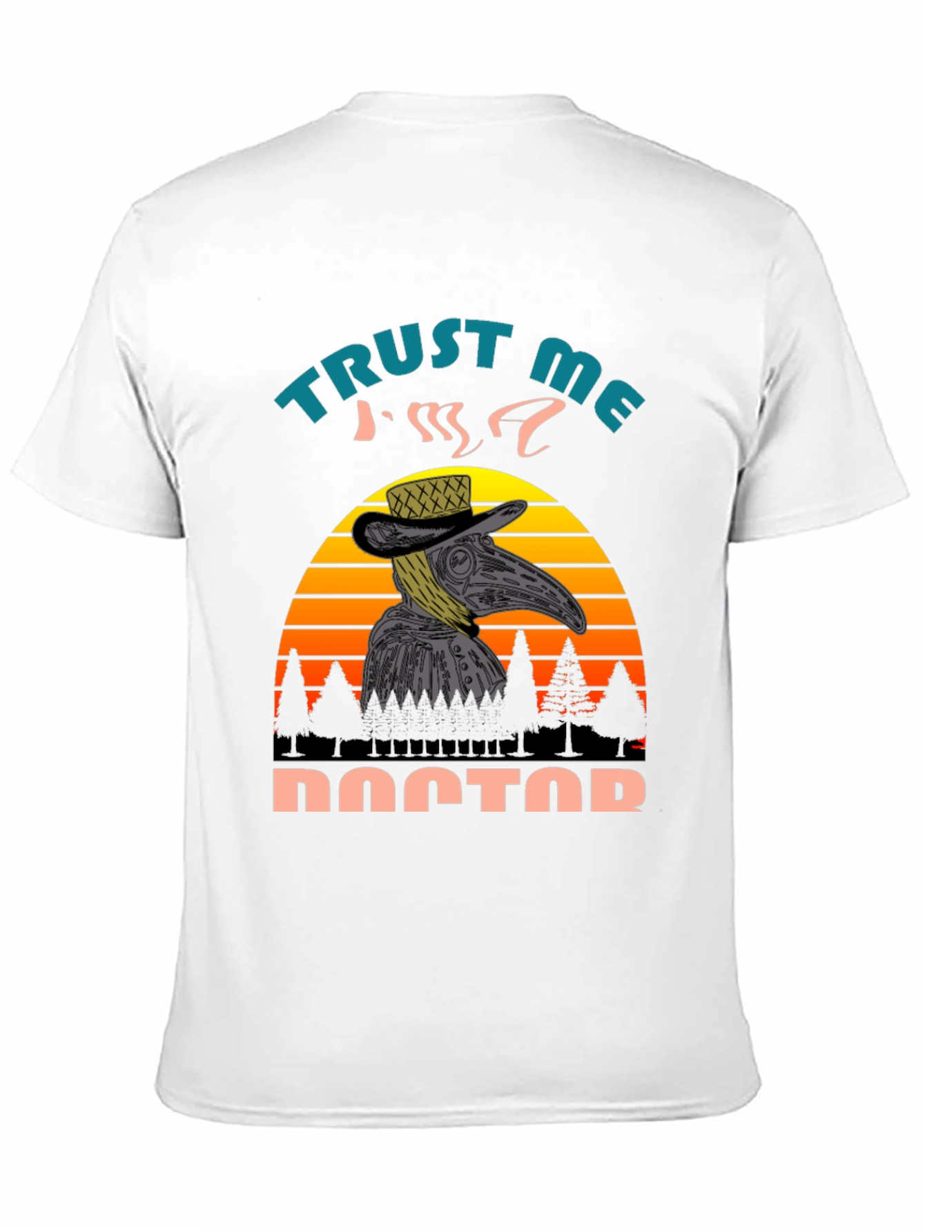 Black Trust Me I'm A Doctor Plague T-Shirt Retro Sunset view 11