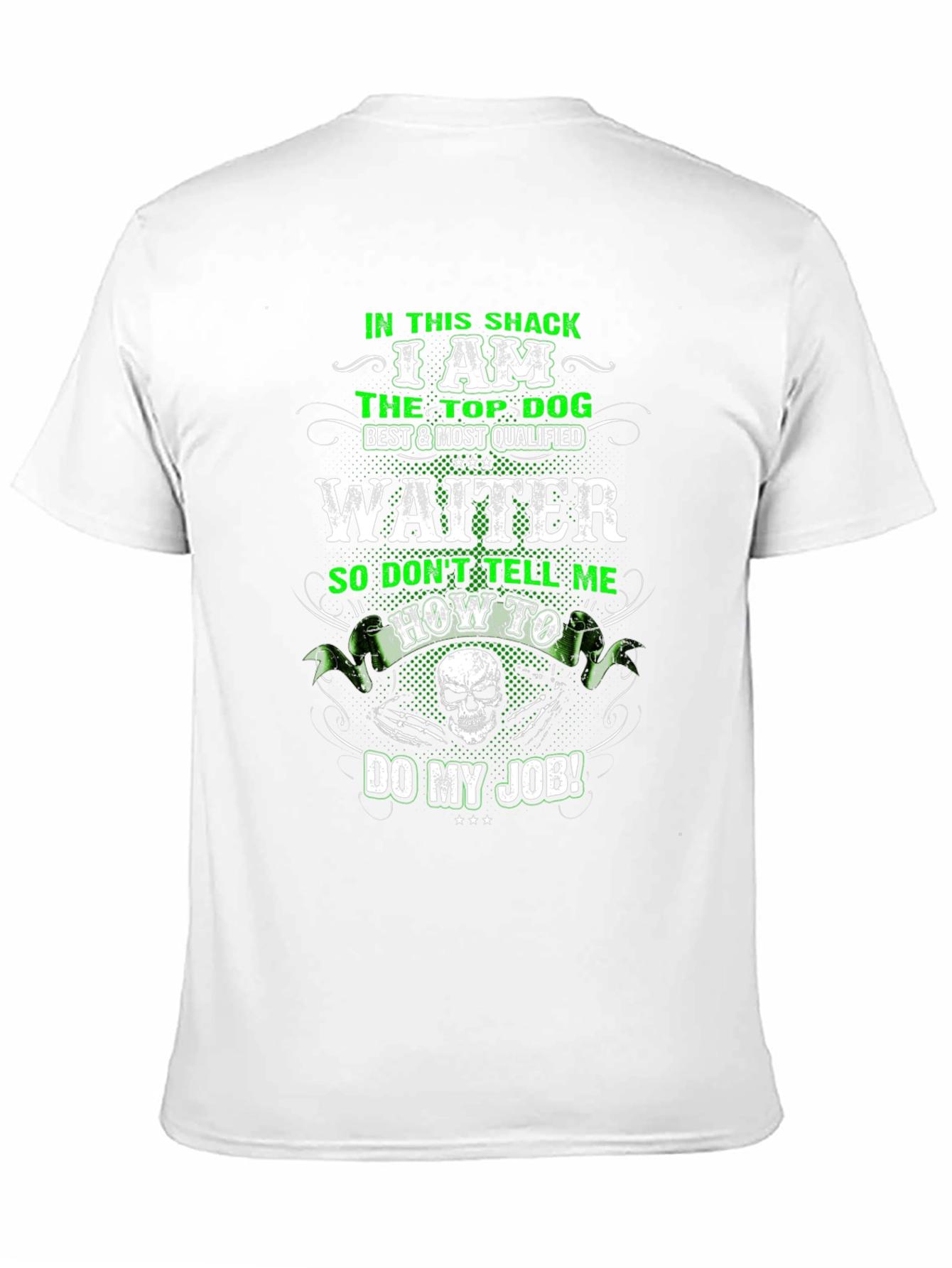 Black Waiter T-Shirt: Top Dog Design view 11