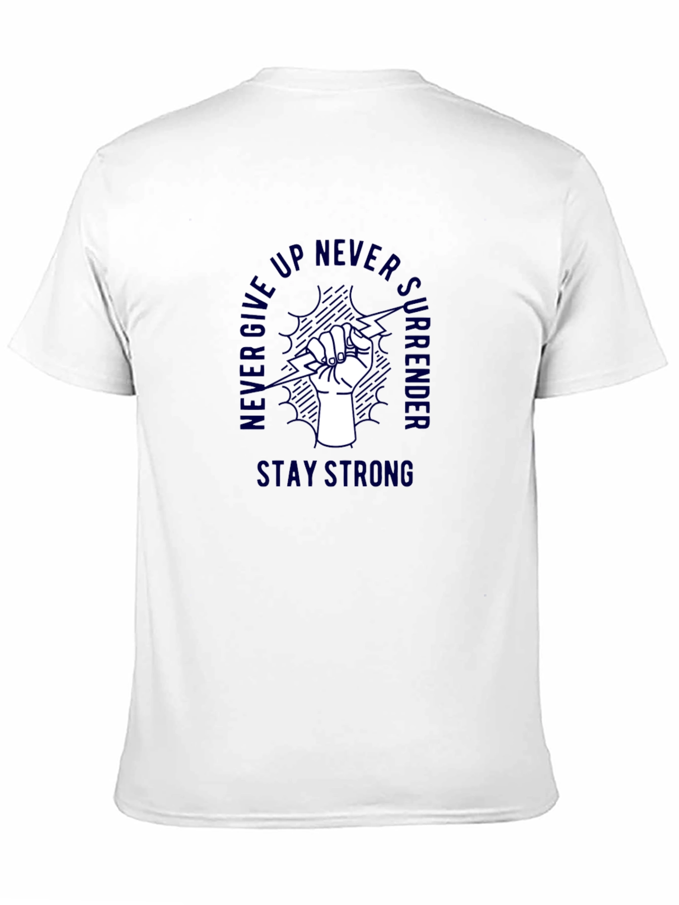 Black Never Give Up Graphic T-Shirt view 11