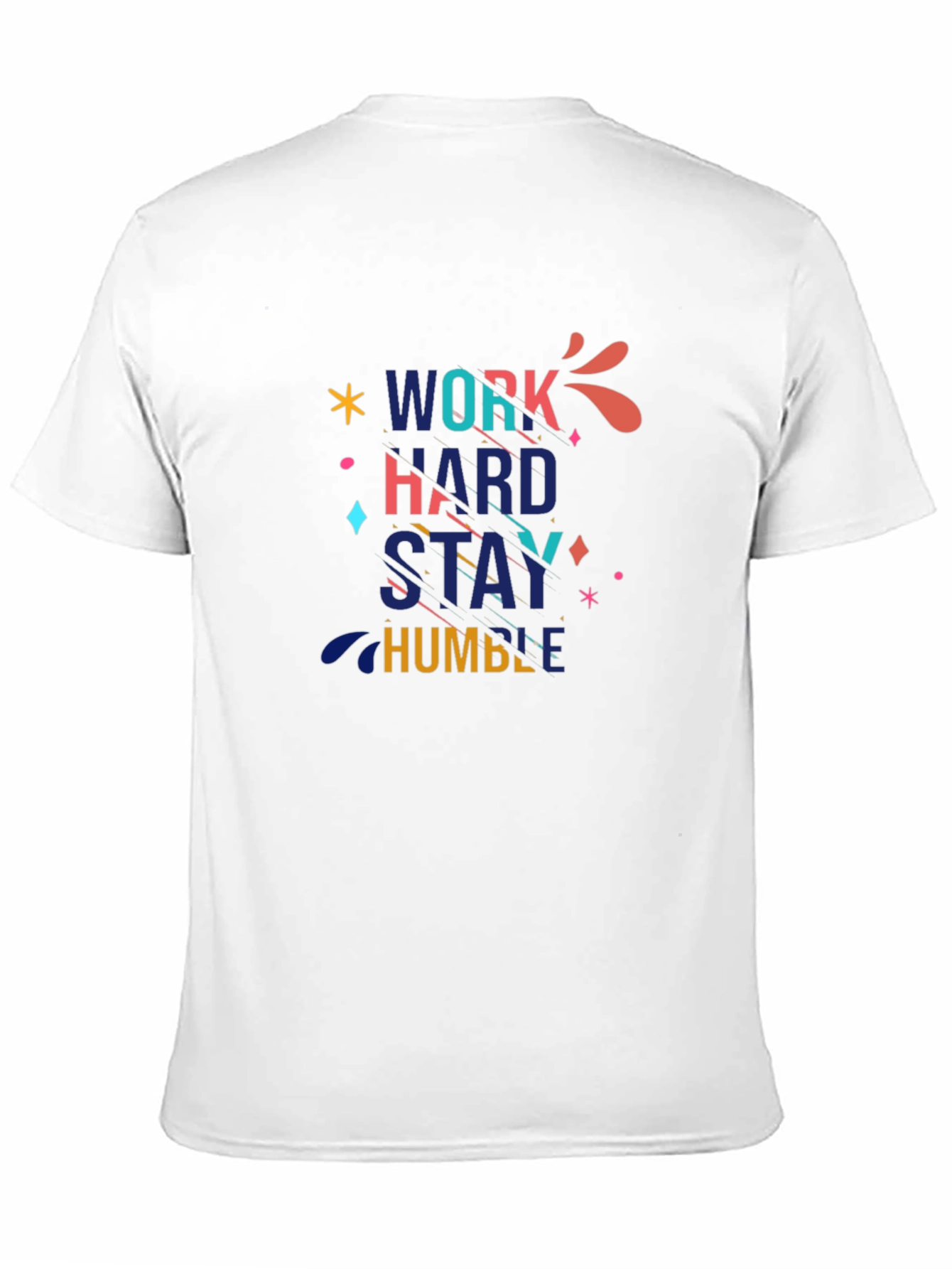 Black Work Hard Stay Humble Graphic Black T-Shirt view 11