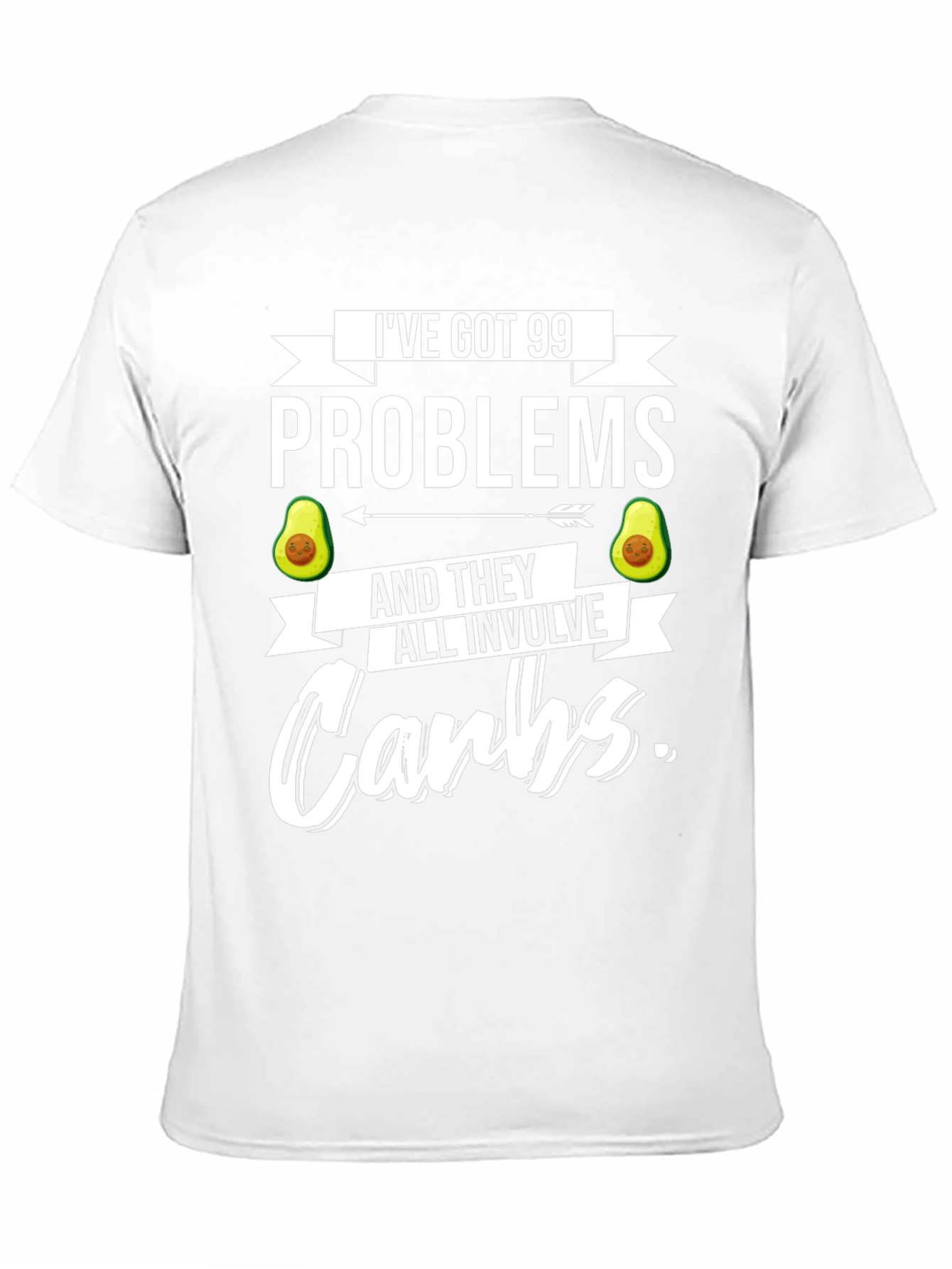 Black 99 Problems Carbs T-Shirt - Funny Foodie Tee view 11
