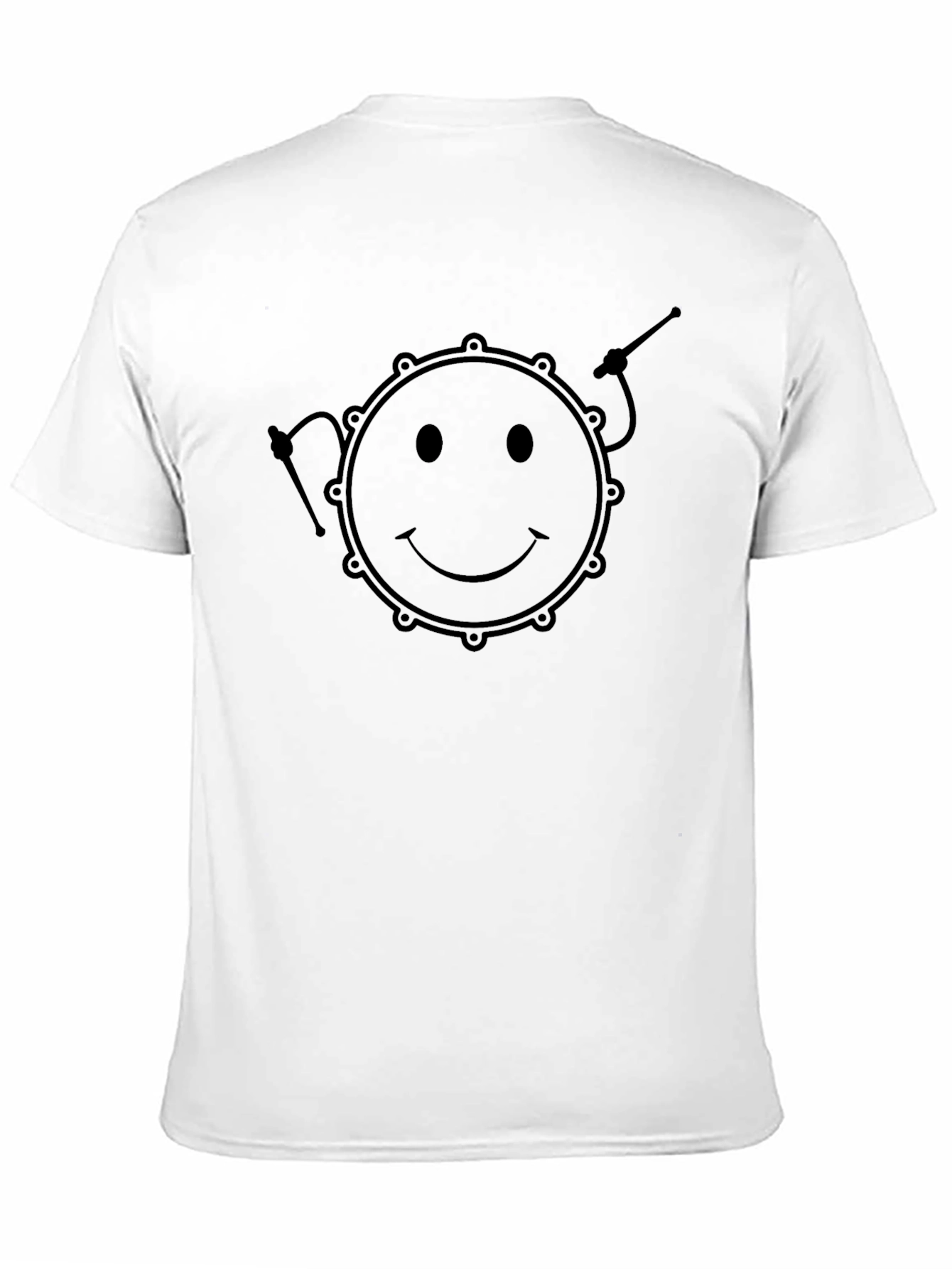 Black Smiley Drum Graphic Tee - Black Cotton Comfort view 11