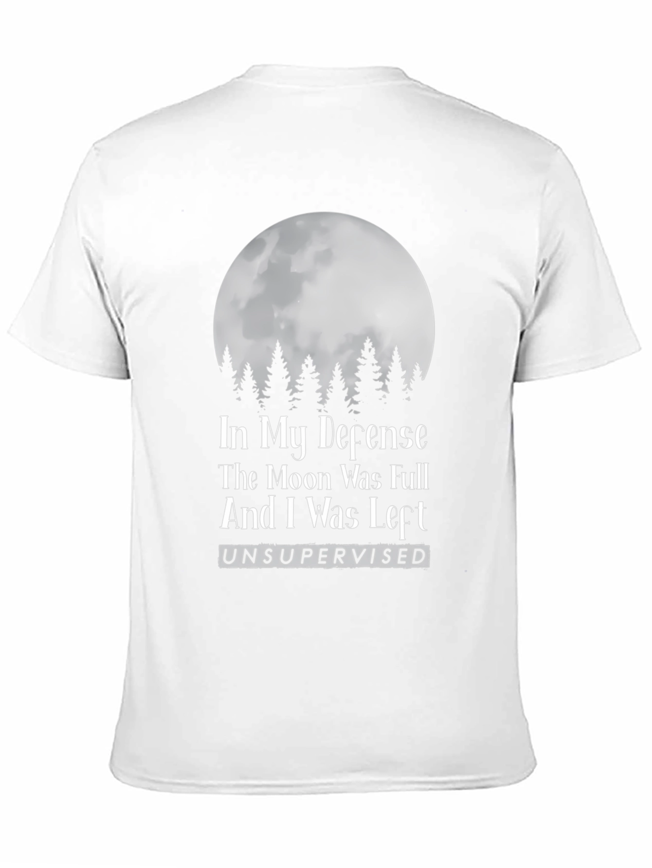 Black Funny Moon T-Shirt - In My Defense Unsupervised view 11