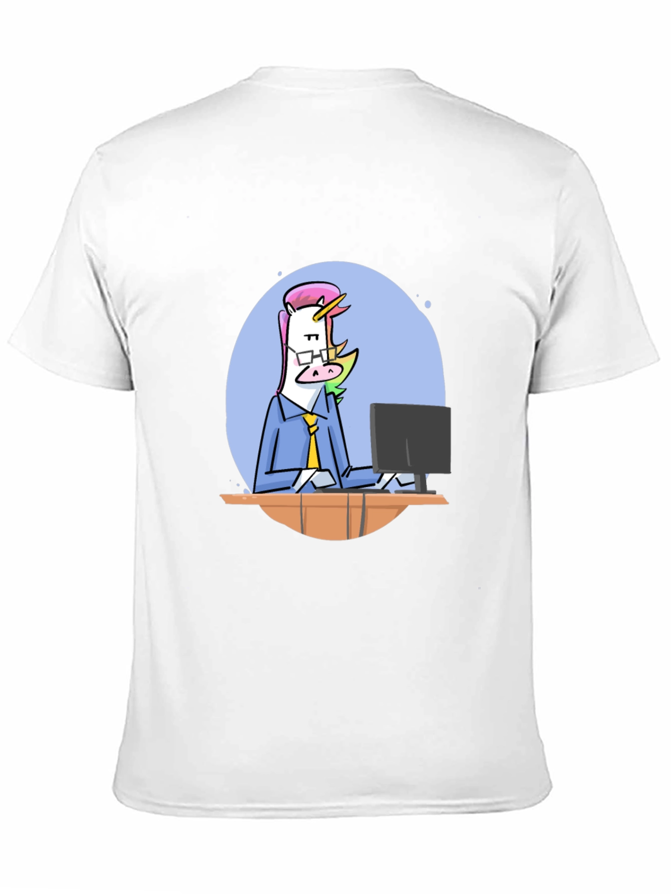 Black Unicorn Office Worker Graphic Tee - Black view 11