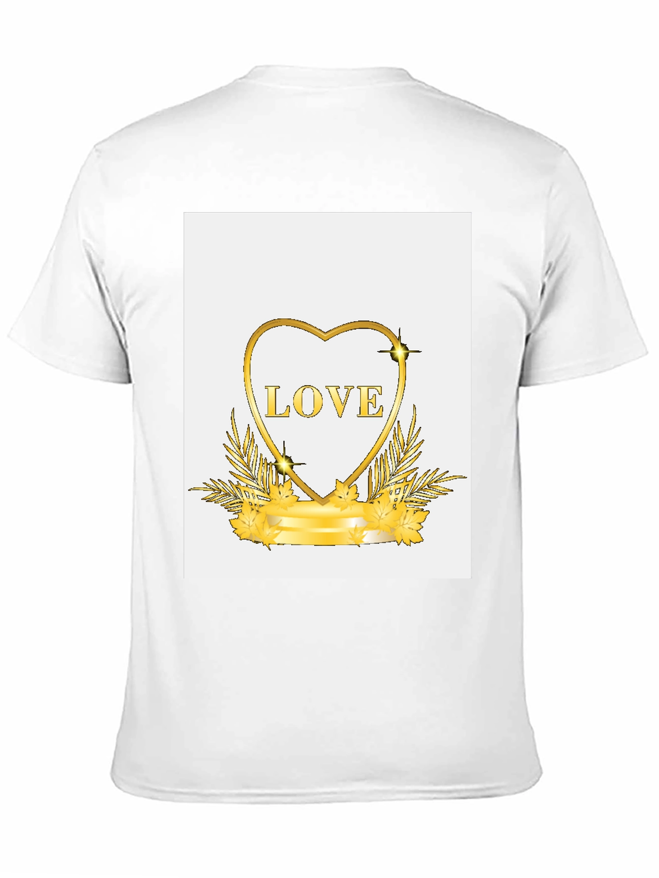 Black Golden Love Heart Graphic Black T-Shirt view 11
