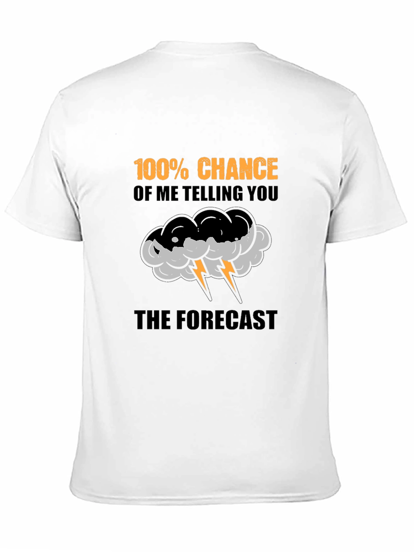 Black Funny Weather Forecast T-Shirt - 100% Chance view 11