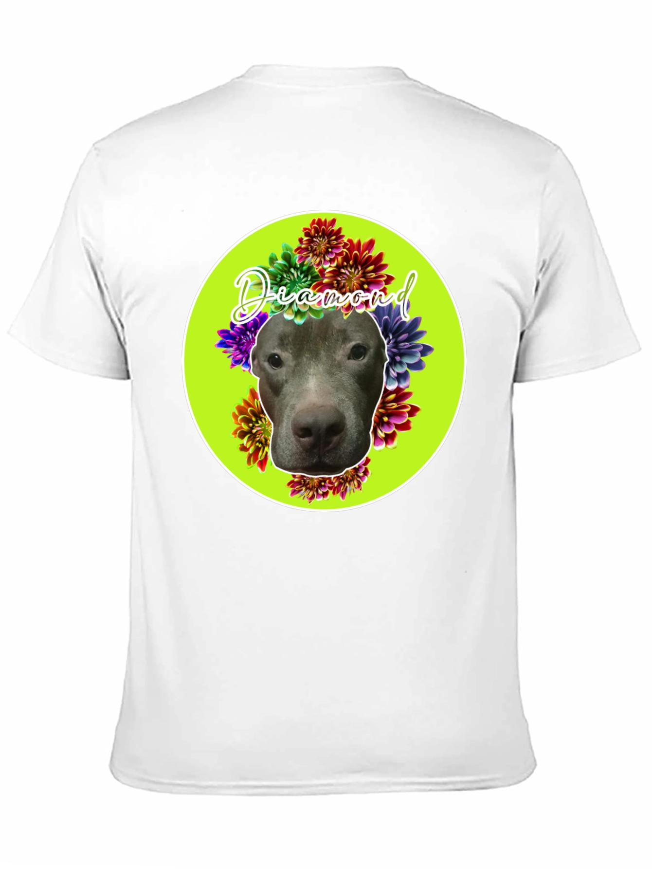 Diamond Dog Floral T-Shirt - Custom Pet Tee - 11